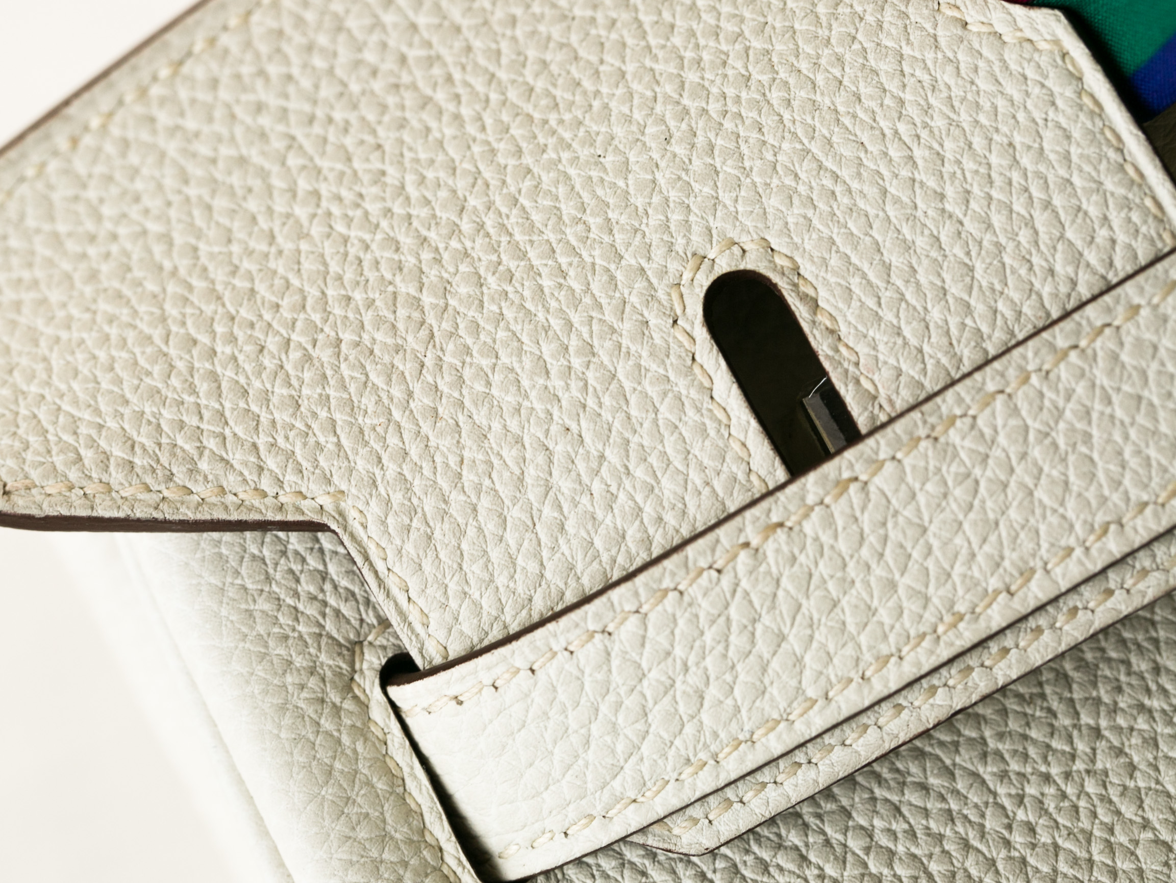 Hermes爱马仕3C羊毛白原厂togo牛皮Birkin30铂金包包 银扣