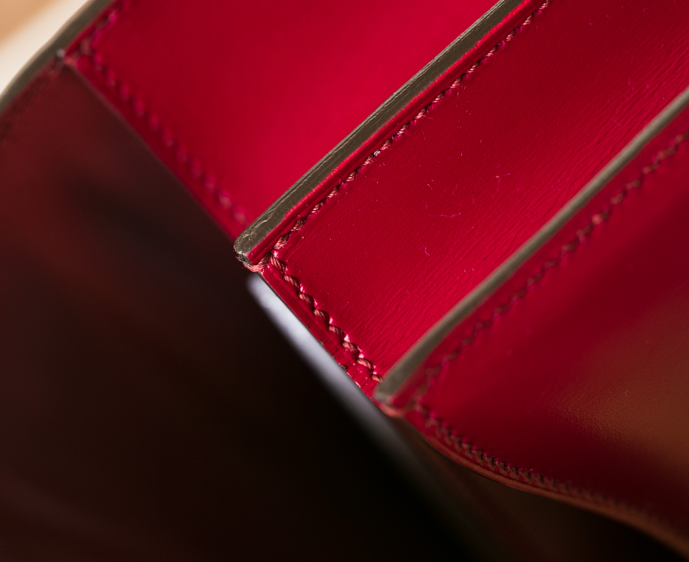 爱马仕空姐包 Hermes Constance 24cm B5宝石红进口顶级box牛皮 金扣