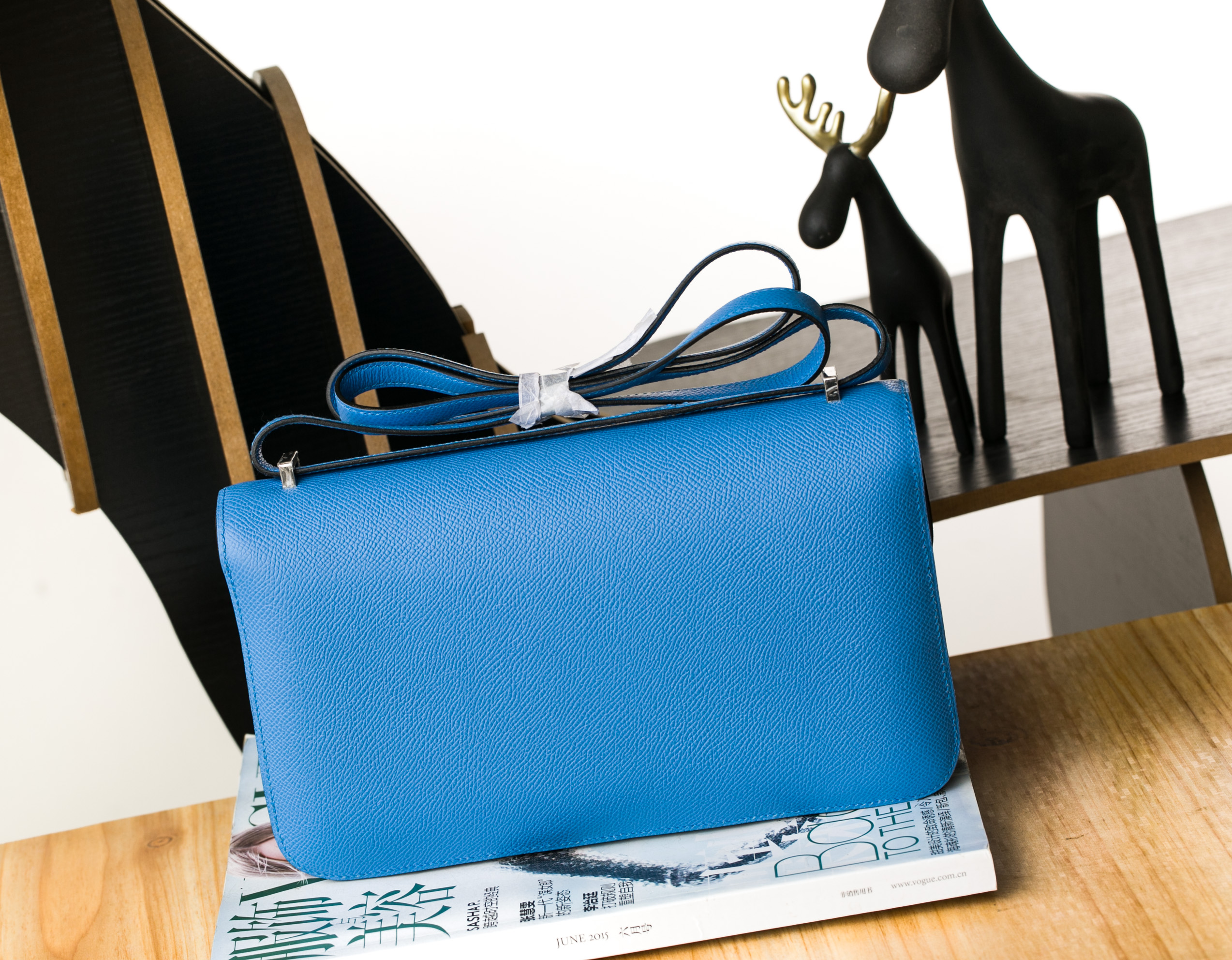 爱马仕包包官网 Hermes Constance 26cm 2T天堂蓝epsom皮空姐包
