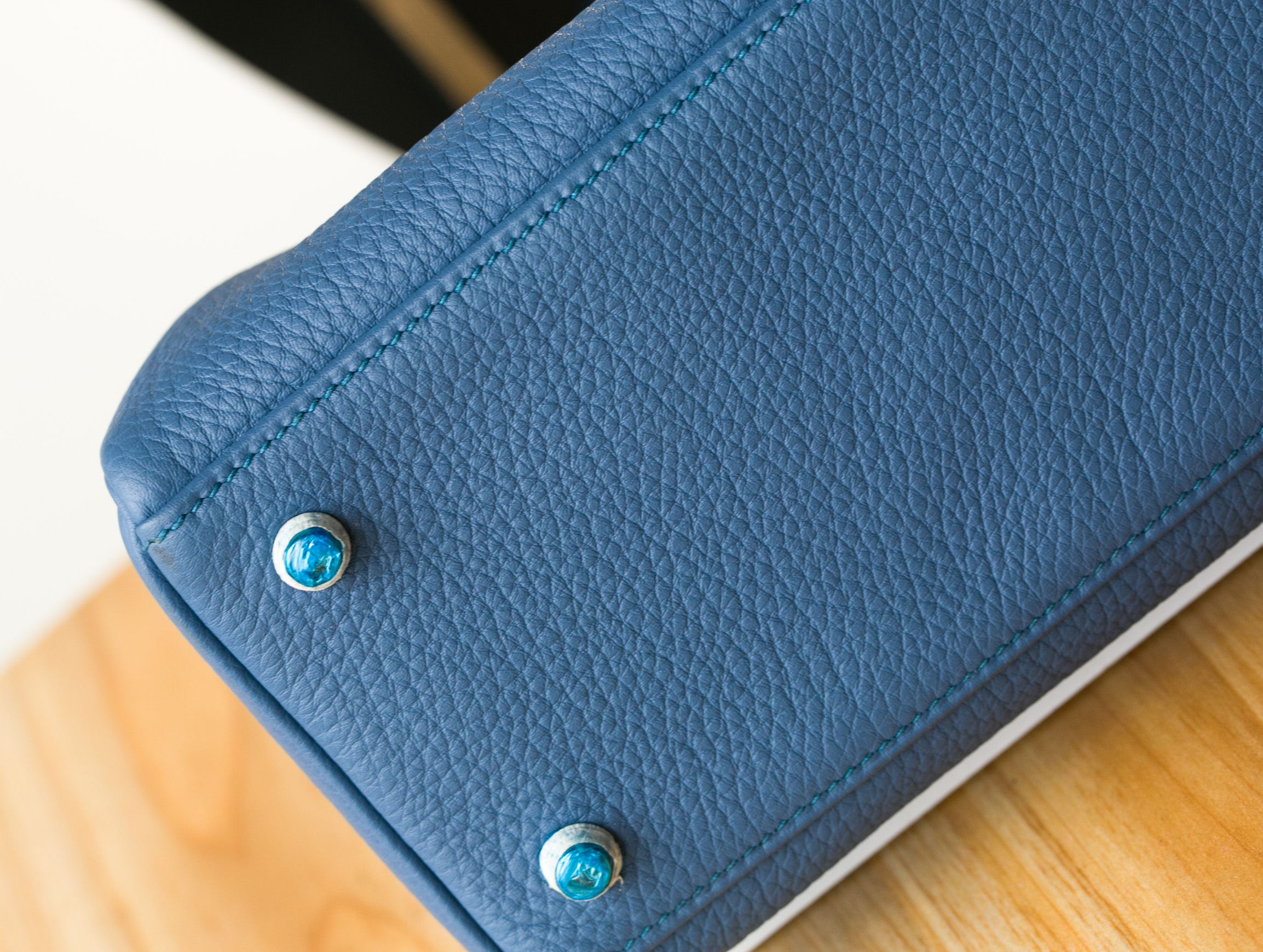 爱马仕Kelly包价格 Hermes 2R玛瑙蓝原厂togo牛皮凯莉包28cm 银扣
