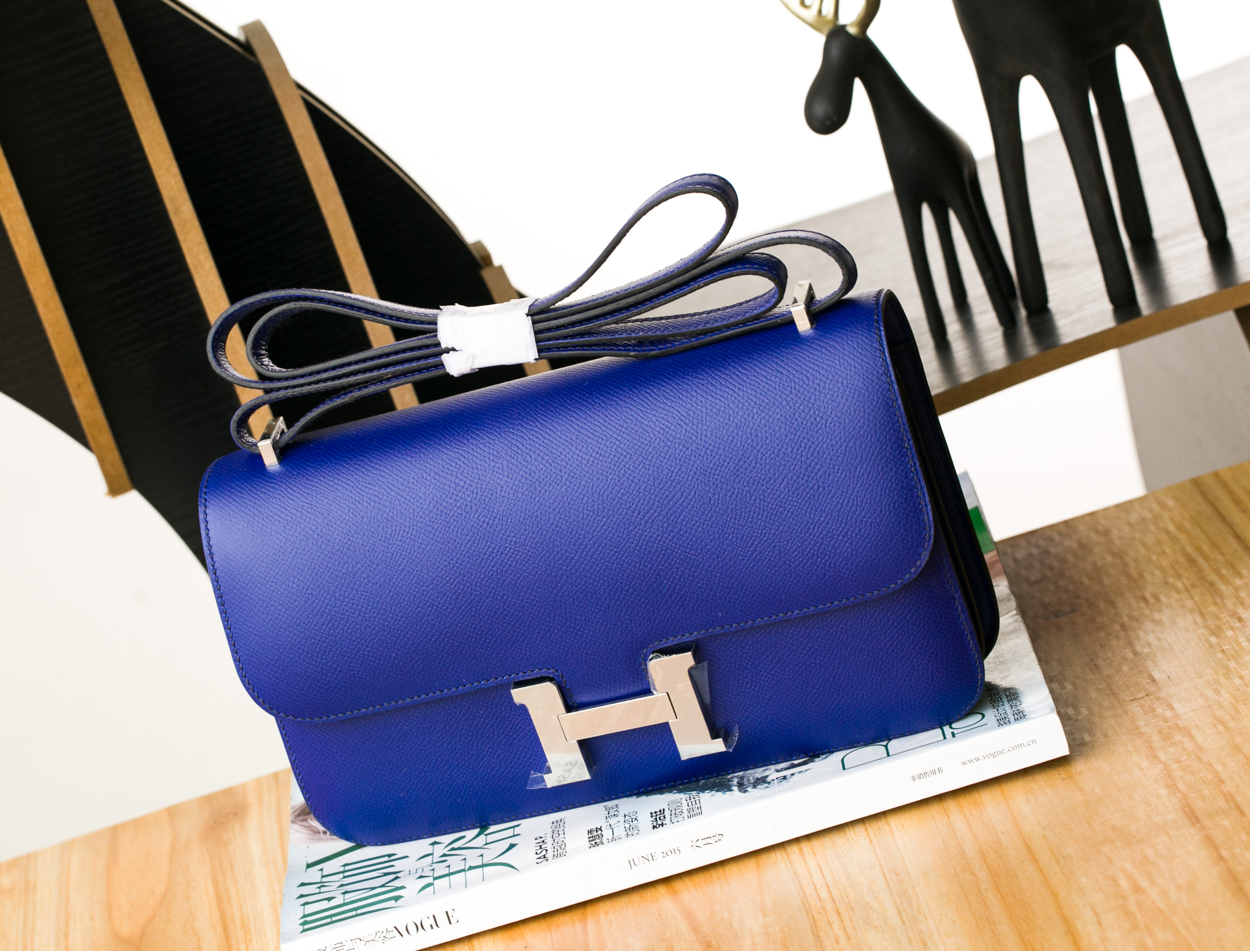 Hermes爱马仕康斯坦包Constance26cm 7T电光蓝进口epsom皮