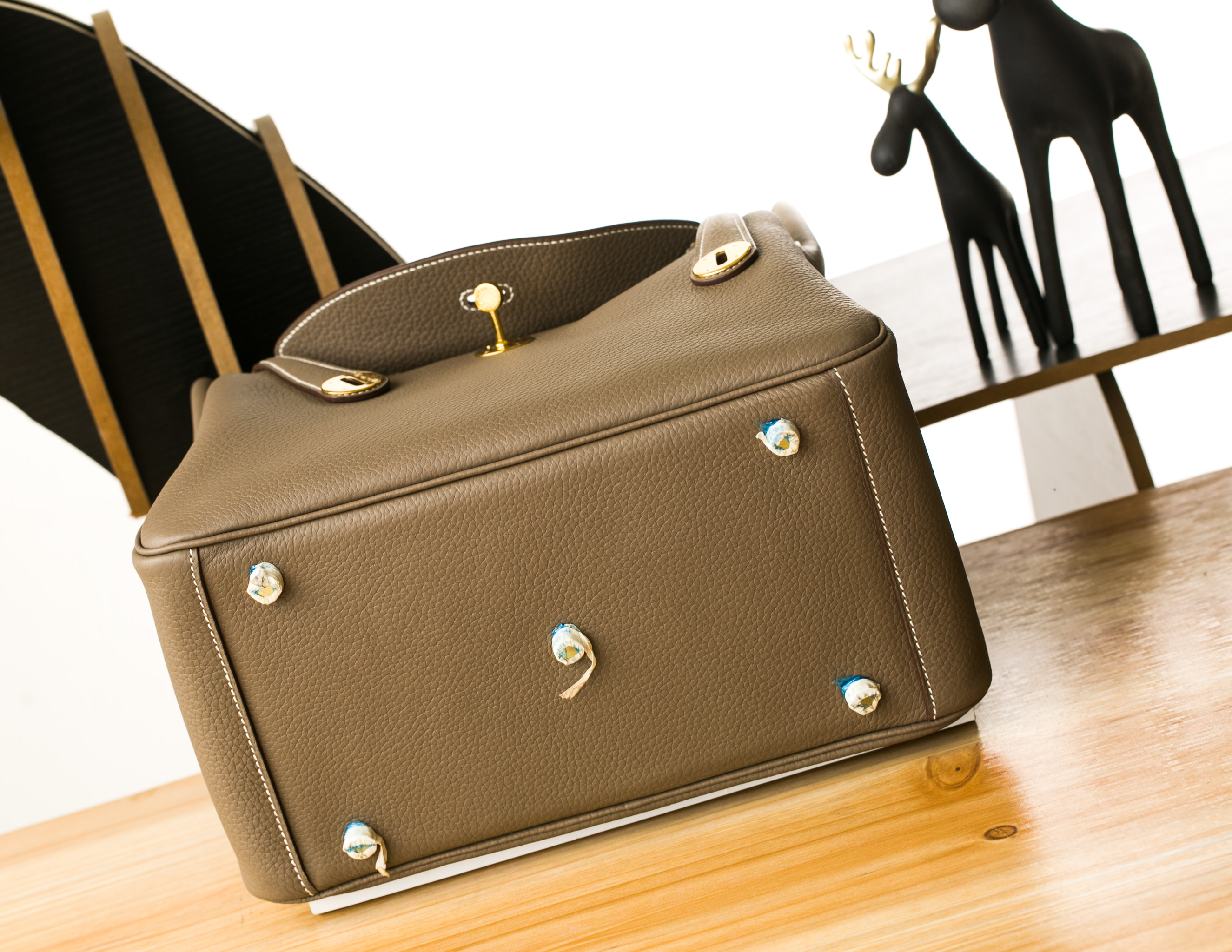 爱马仕琳迪包 Hermes Lindy30cm CK18大象灰进口togo牛皮 金扣