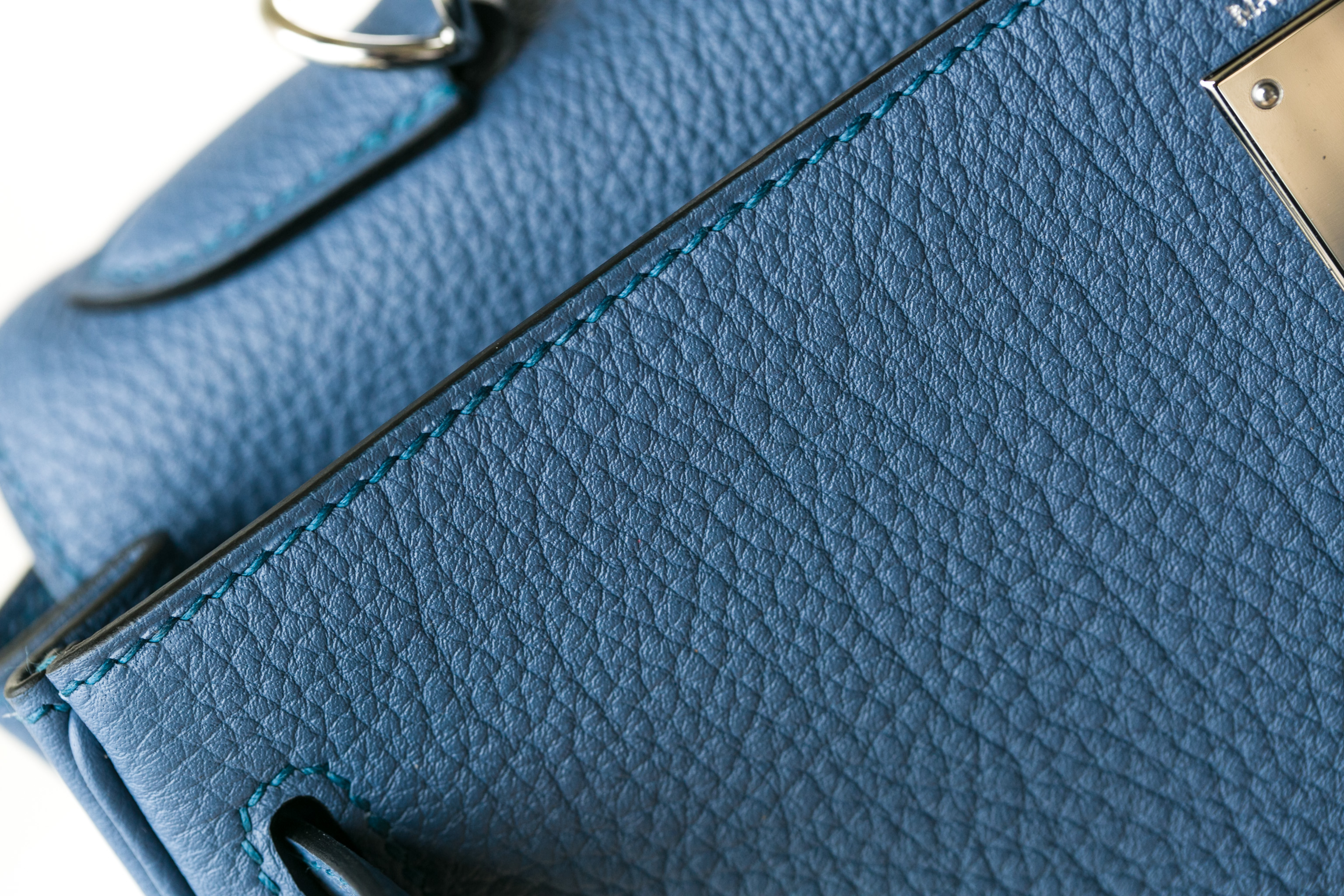 爱马仕Kelly包价格 Hermes 2R玛瑙蓝原厂togo牛皮凯莉包28cm 银扣