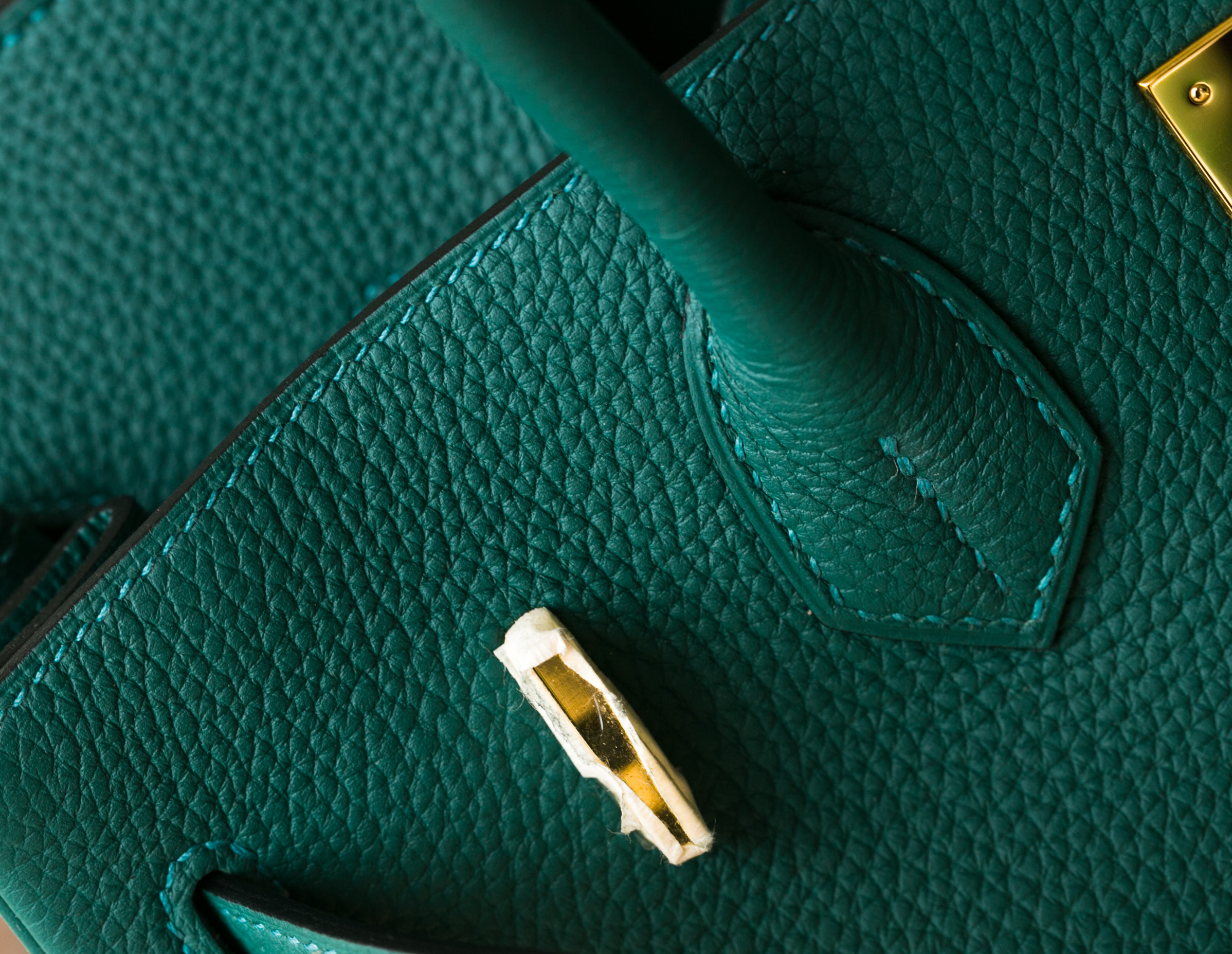 爱马仕女包 Hermes Birkin30cm Z6孔雀绿原厂顶级togo牛皮铂金包