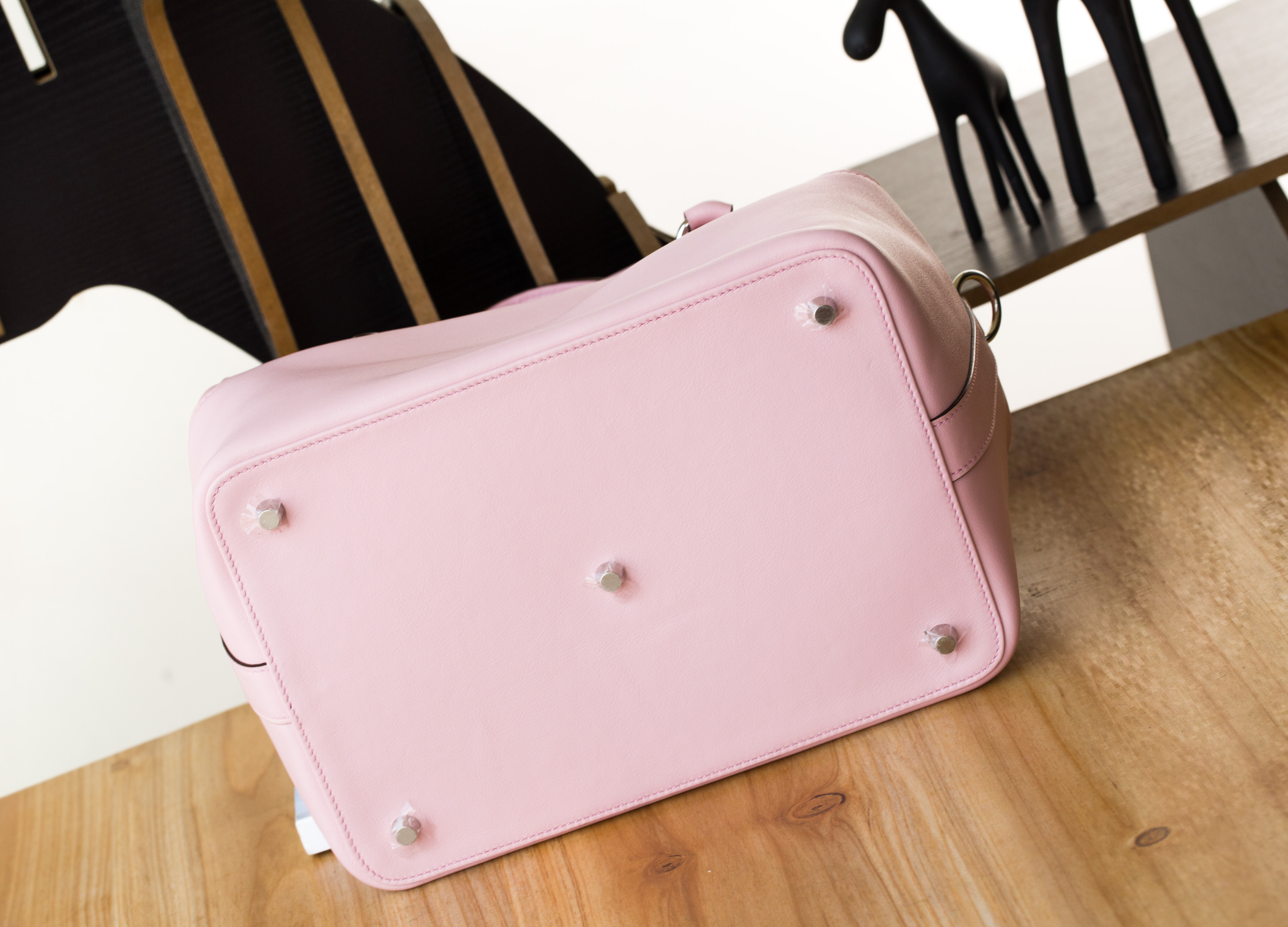 爱马仕新款女包 Hermes Toolbox 20/26cm 3Q水粉色原厂swift牛皮