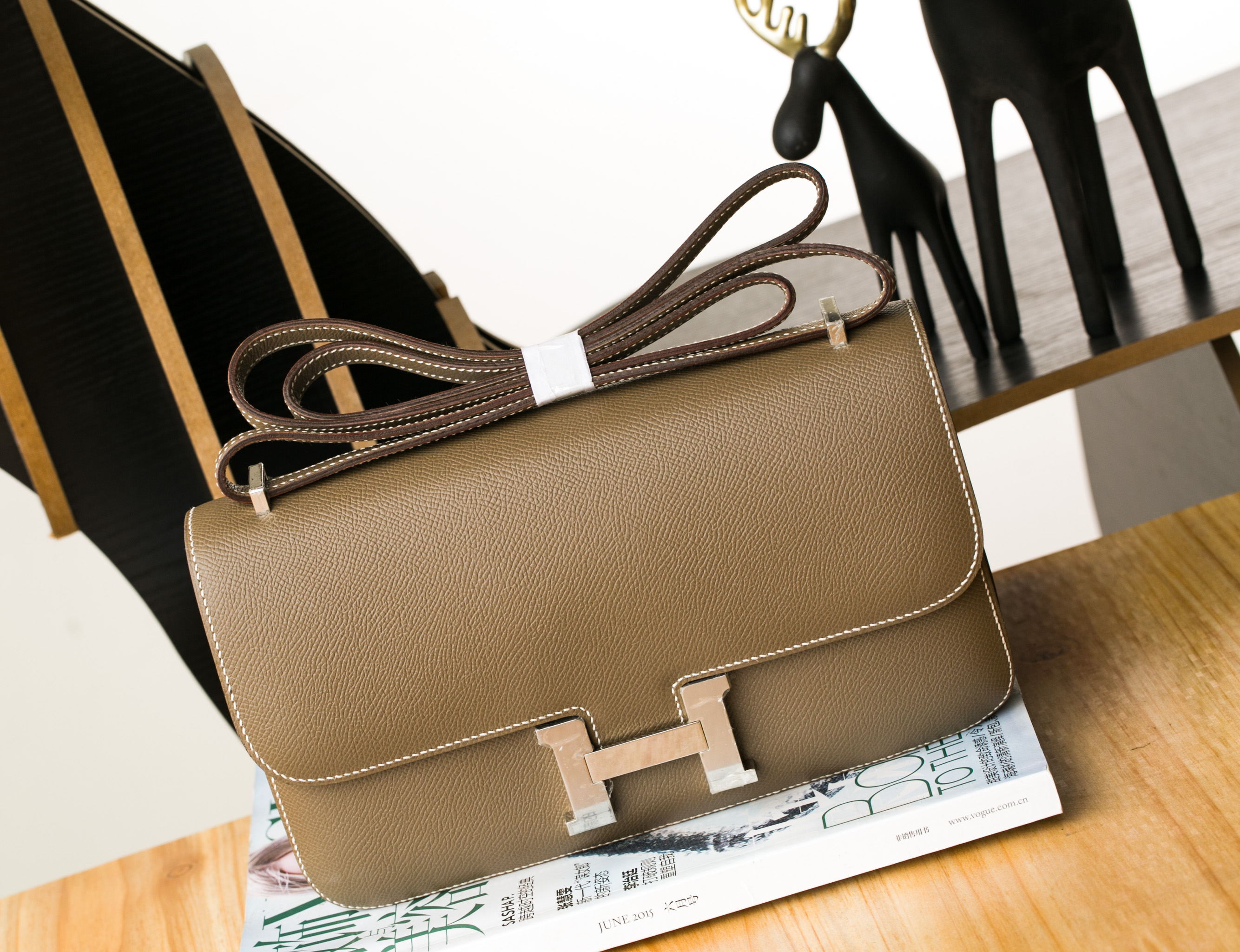 爱马仕空姐包价格 Hermes Constance26cm CK18大象灰进口epsom牛皮