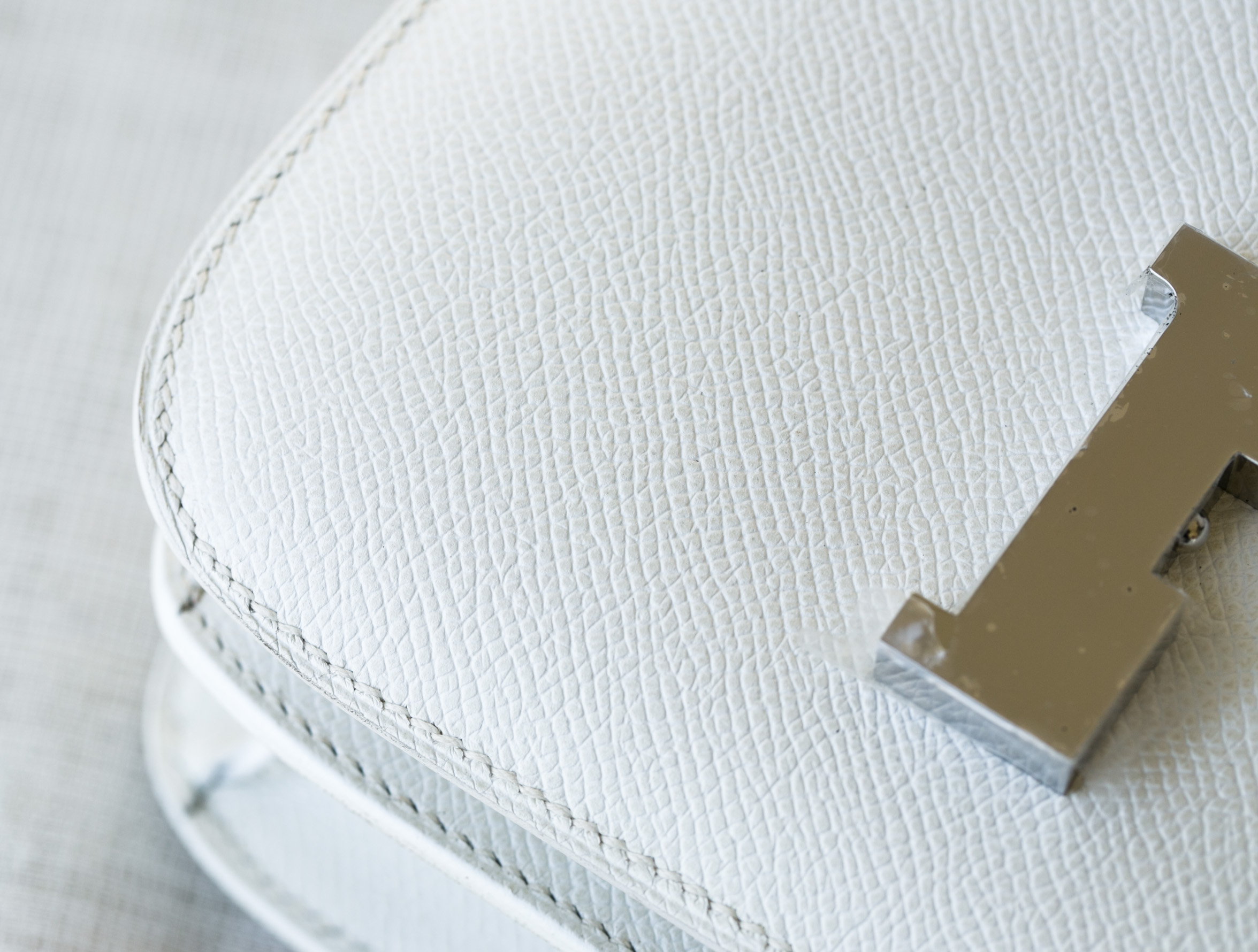 Hermes Constance 19cm 爱马仕空姐包01白色原厂epsom牛皮