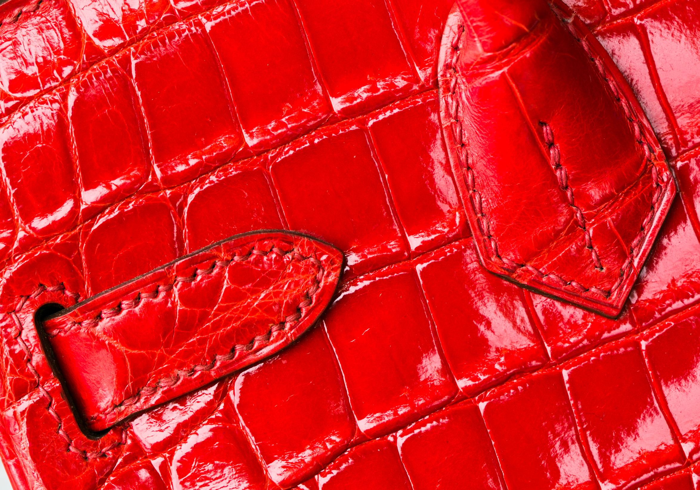 爱马仕包包官网 Hermes Birkin30cm 法拉利红亮面两点鳄鱼皮铂金包