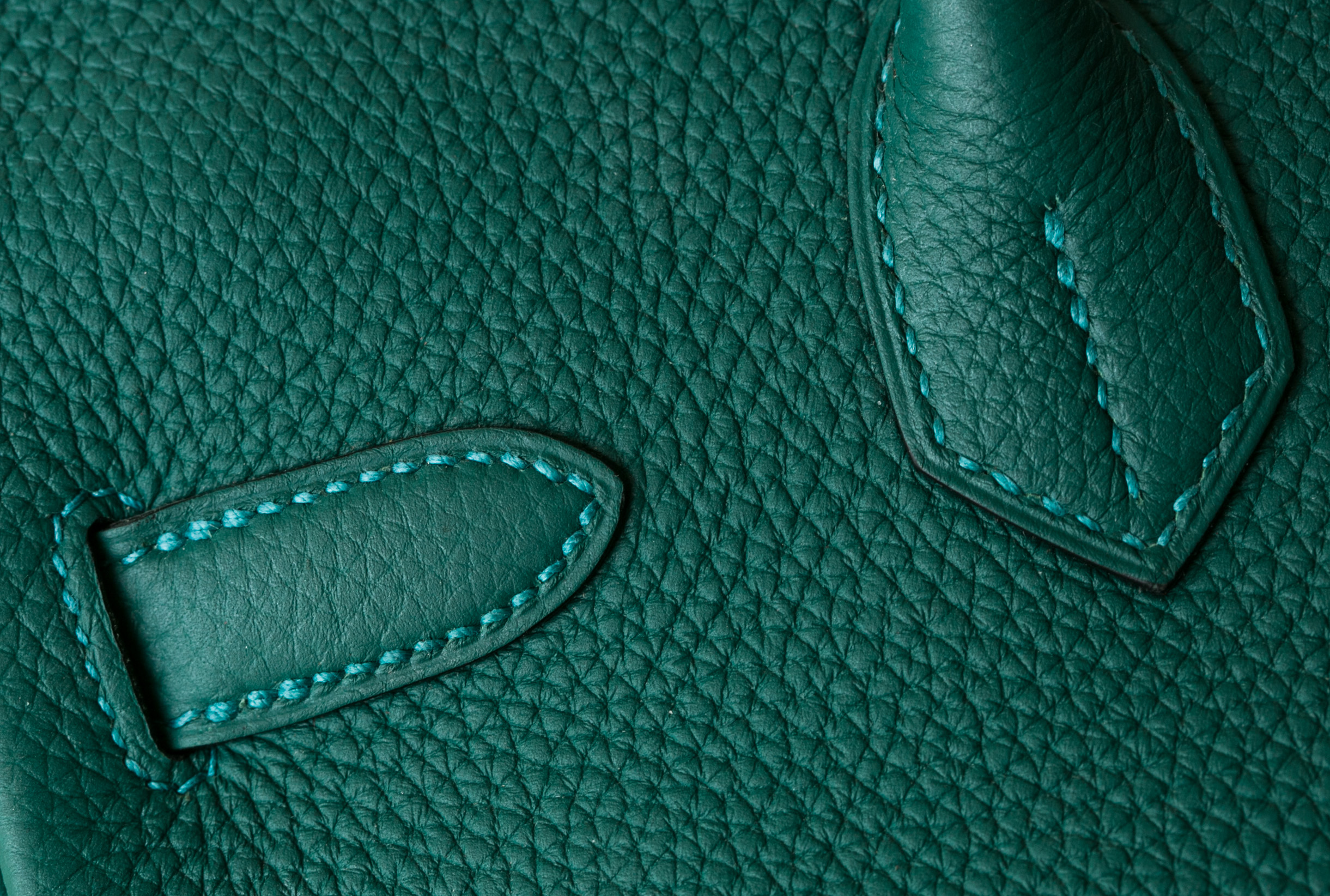 爱马仕女包 Hermes Birkin30cm Z6孔雀绿原厂顶级togo牛皮铂金包