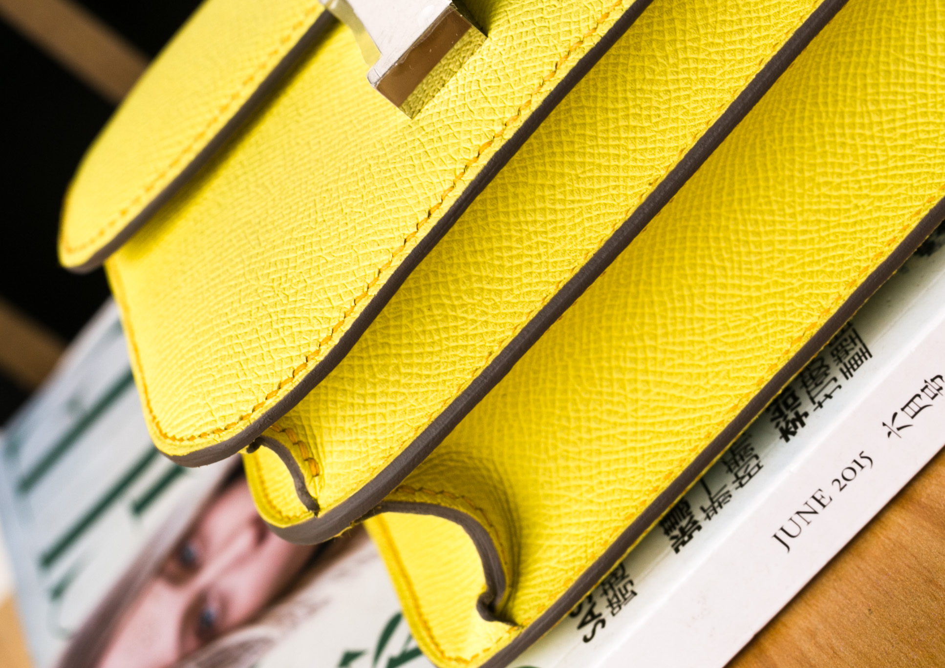爱马仕空姐包价格 Hermes Constance19cm C9鹅蛋黄进口epsom牛皮