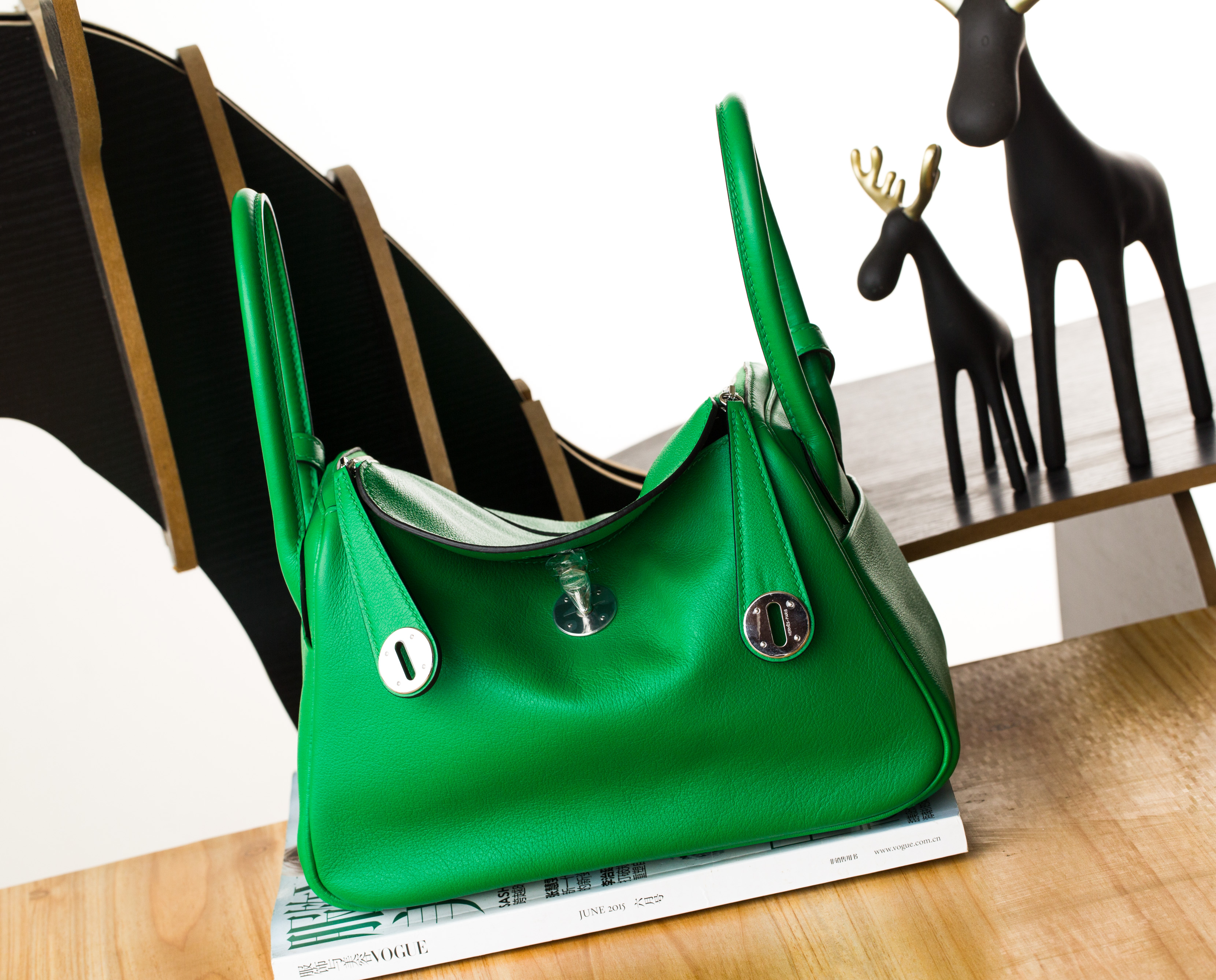 爱马仕琳迪包 Hermes Lindy 26cm 1K竹子绿原厂swift牛皮 银扣
