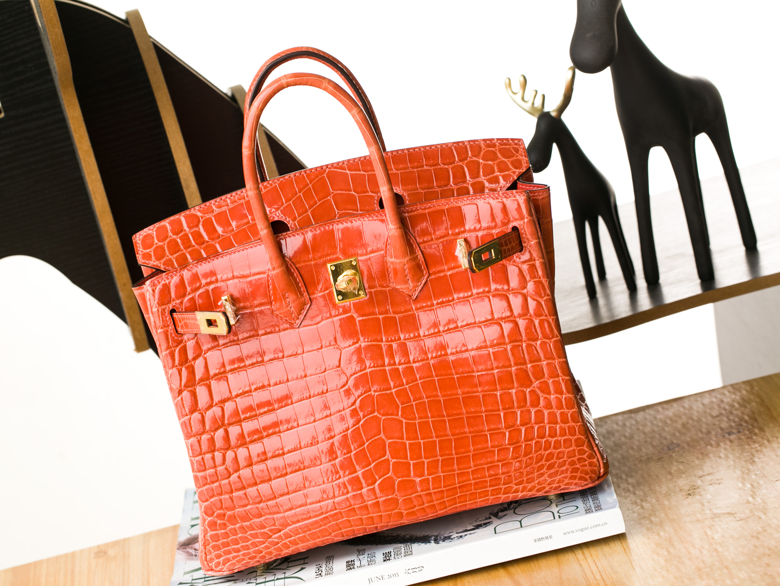 爱马仕铂金包价格 Hermes Birkin30cm 橙色原厂顶级鳄鱼皮铂金包