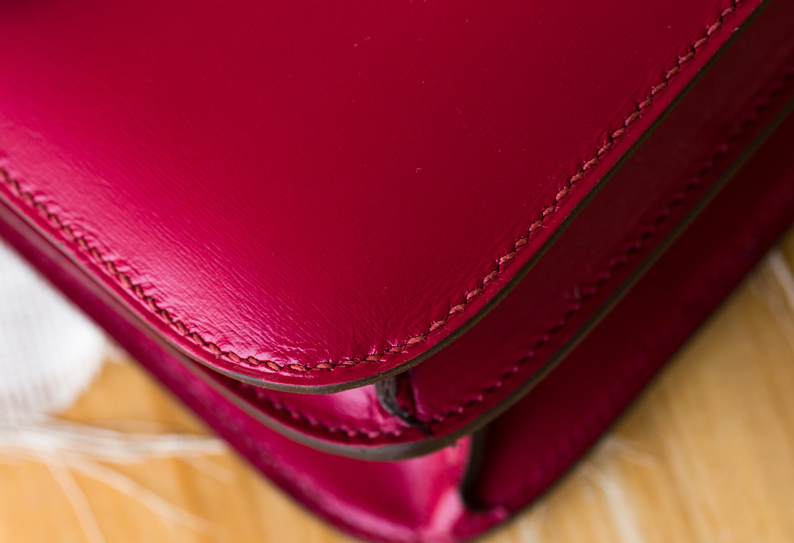 爱马仕空姐包 Hermes Constance 24cm B5宝石红进口顶级box牛皮 金扣
