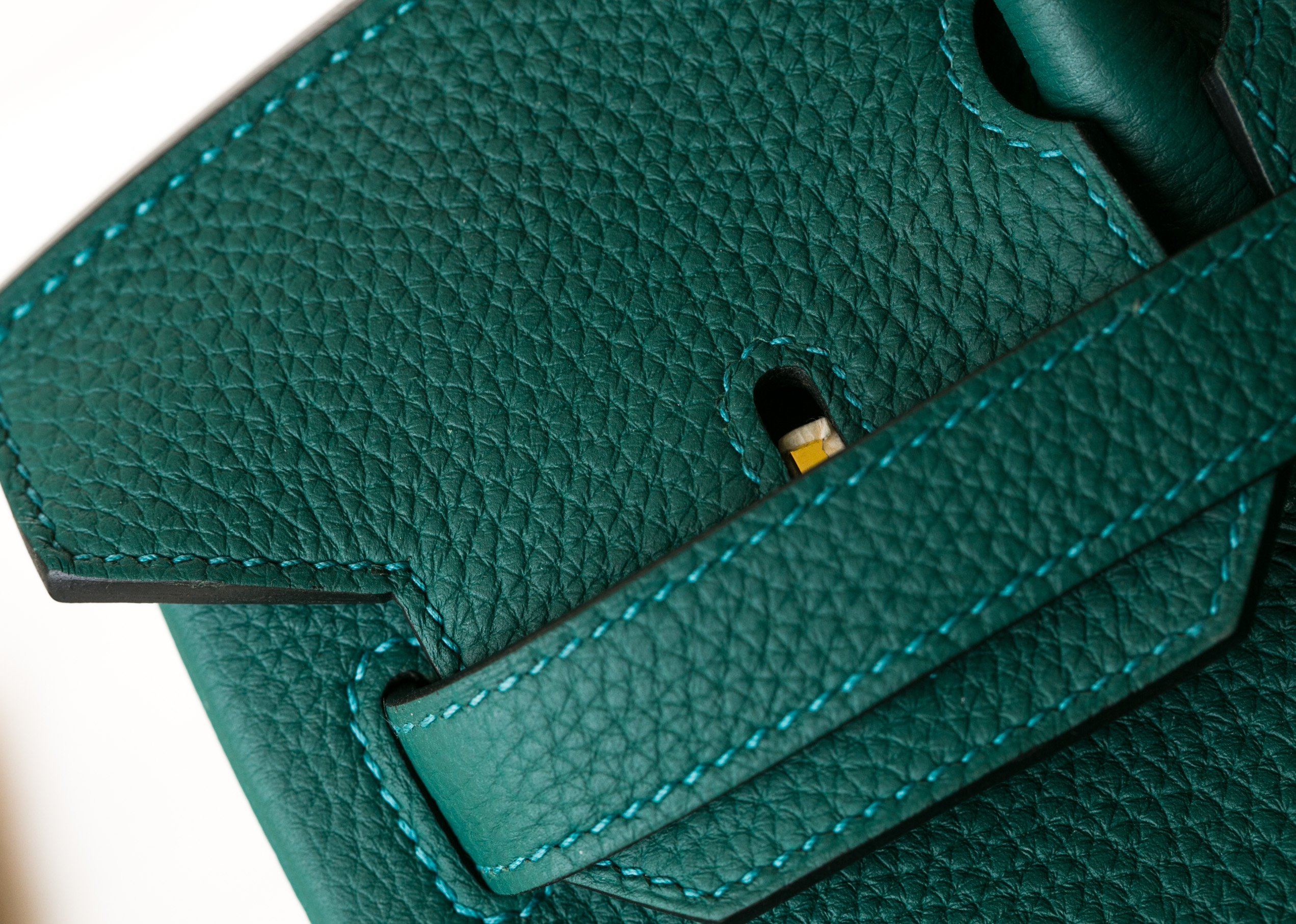 爱马仕女包 Hermes Birkin30cm Z6孔雀绿原厂顶级togo牛皮铂金包