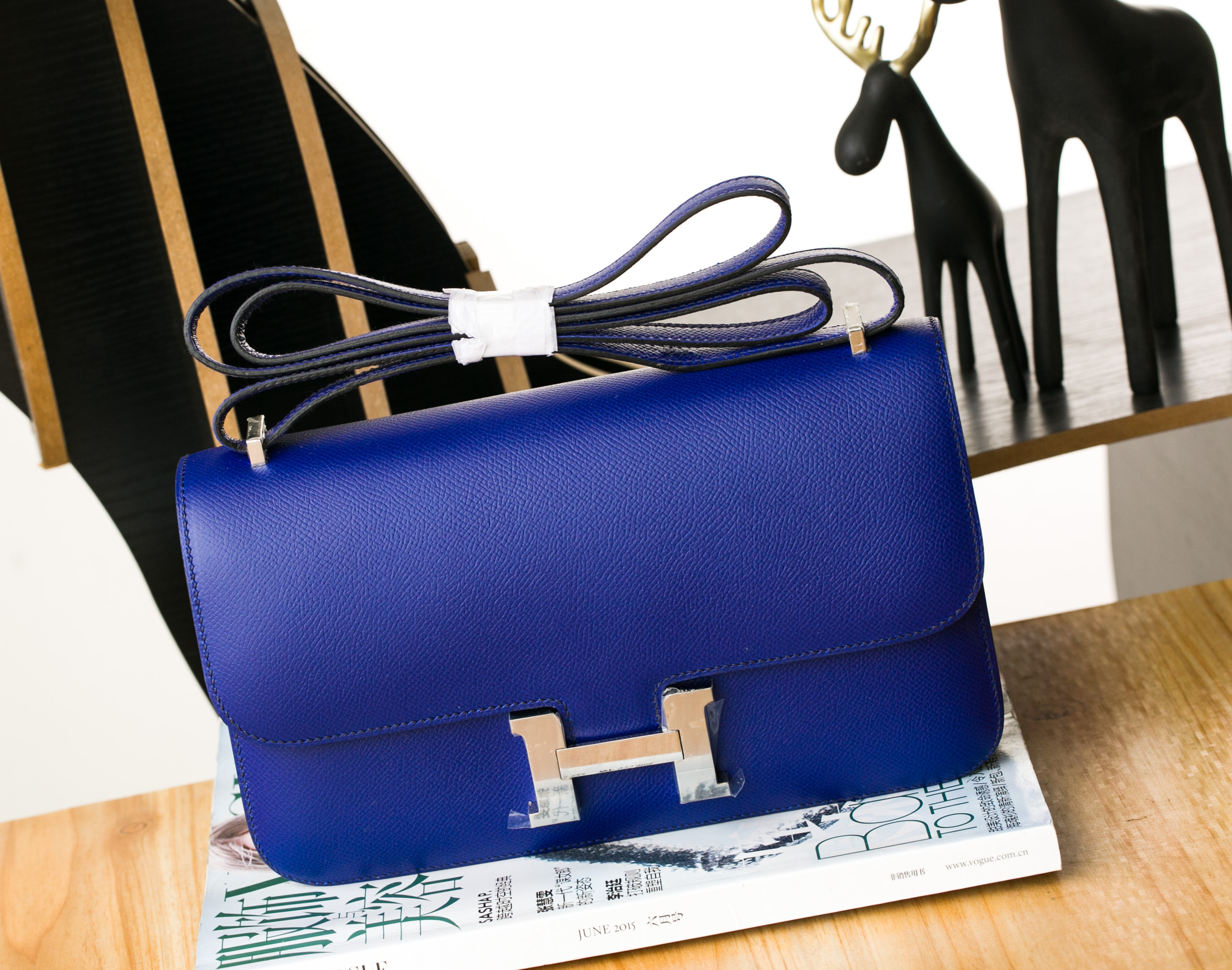 Hermes爱马仕康斯坦包Constance26cm 7T电光蓝进口epsom皮