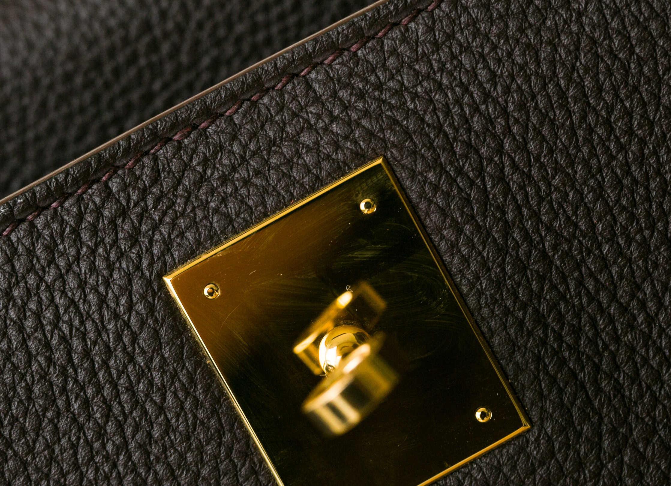 爱马仕凯莉包 Hermes Kelly32cm 4H深咖啡色进口togo牛皮