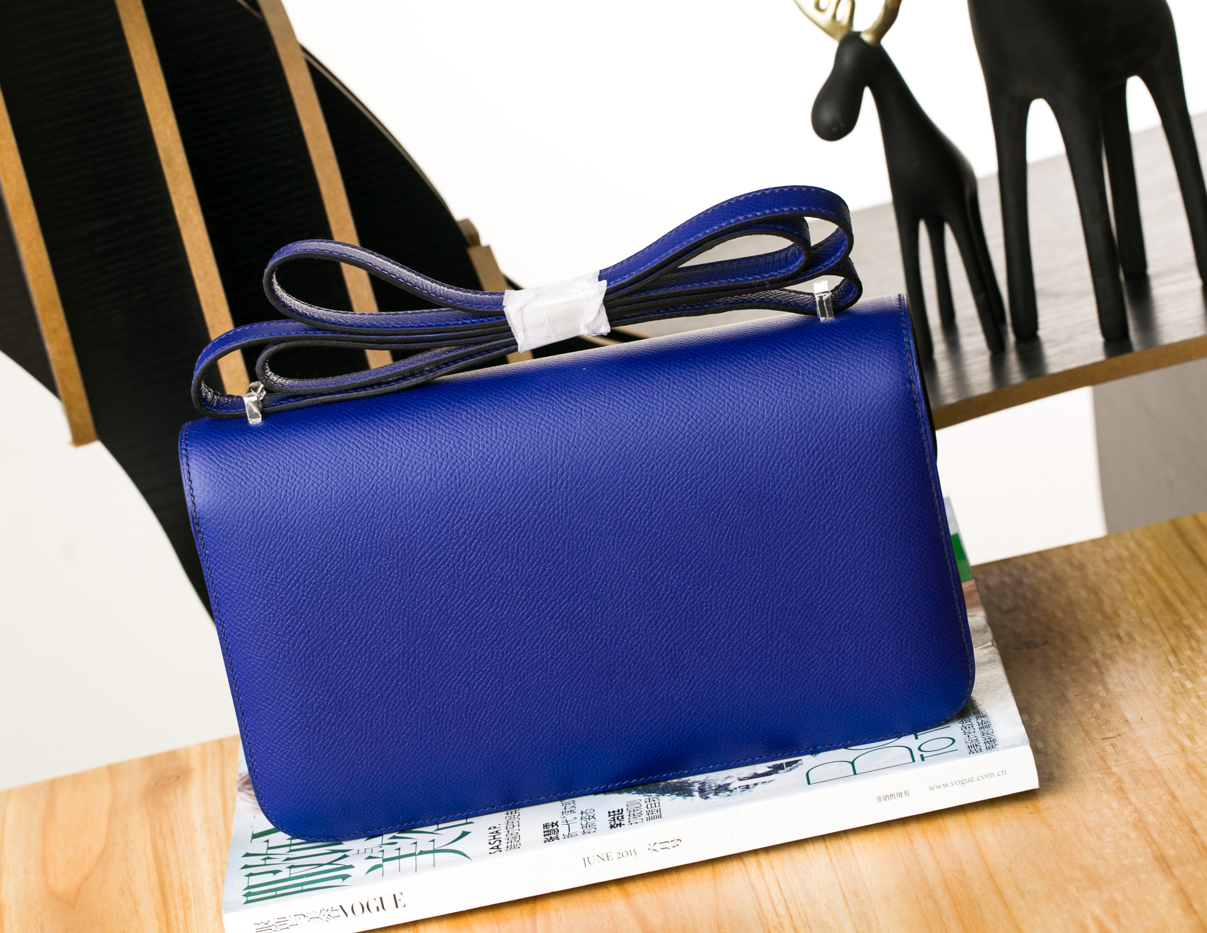 Hermes爱马仕康斯坦包Constance26cm 7T电光蓝进口epsom皮