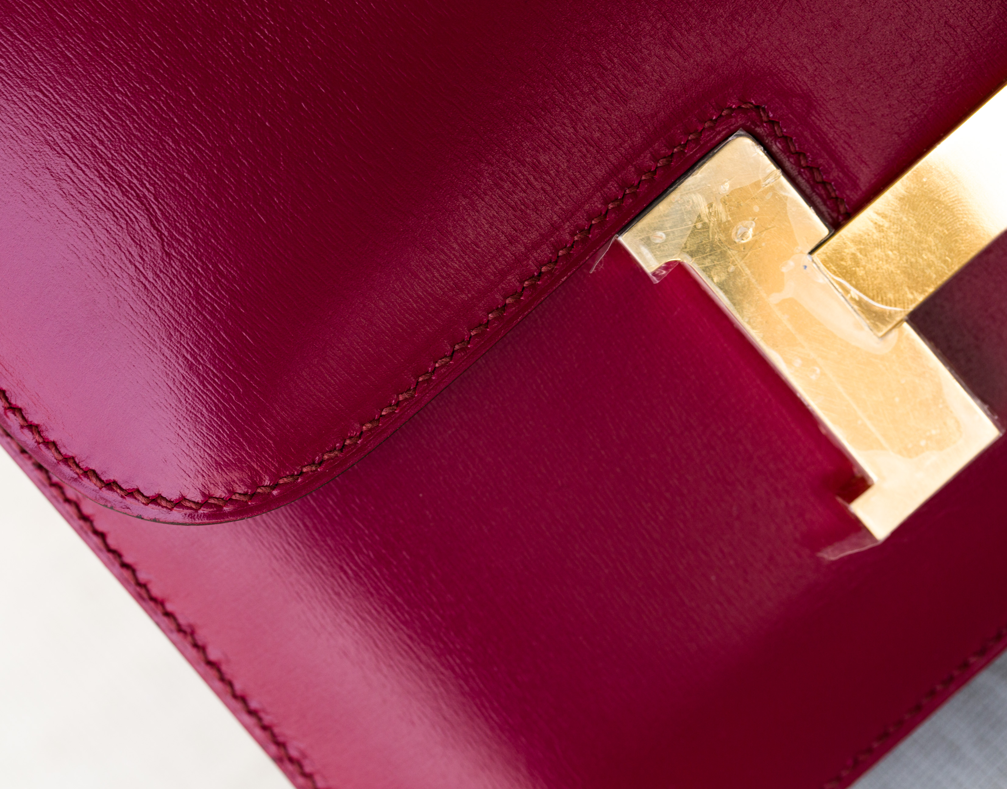 爱马仕空姐包 Hermes Constance 24cm B5宝石红进口顶级box牛皮 金扣