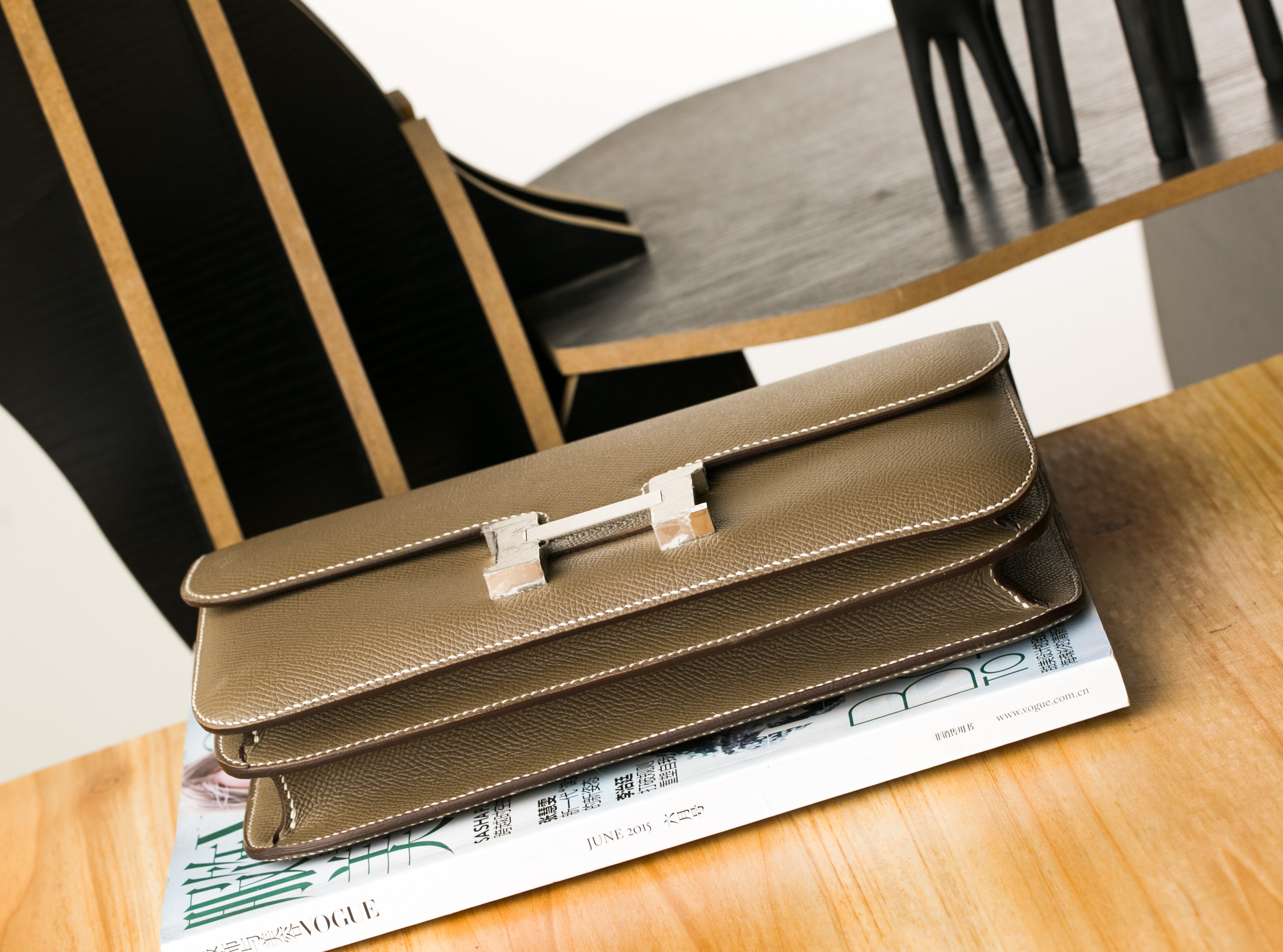 爱马仕空姐包价格 Hermes Constance26cm CK18大象灰进口epsom牛皮