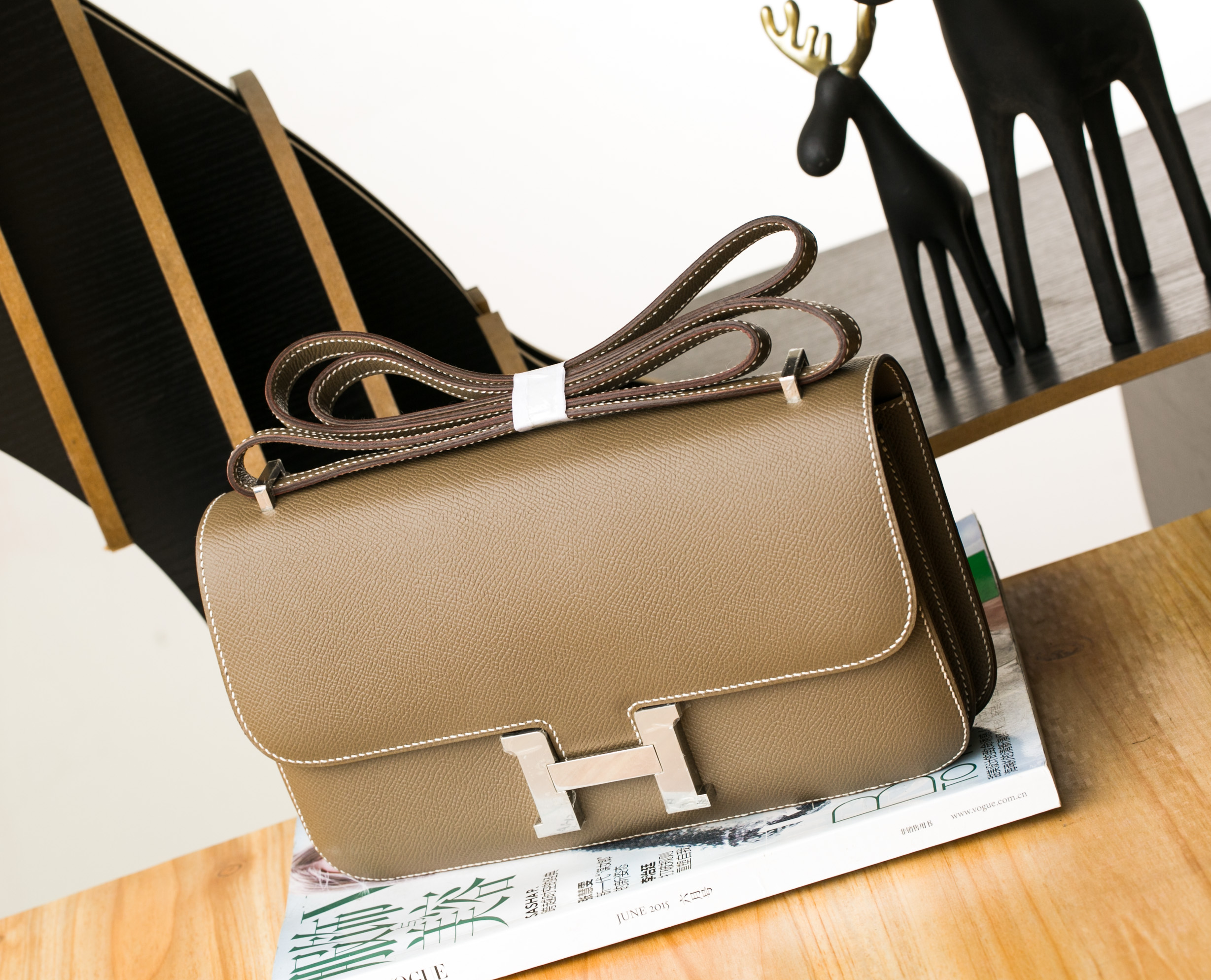 爱马仕空姐包价格 Hermes Constance26cm CK18大象灰进口epsom牛皮
