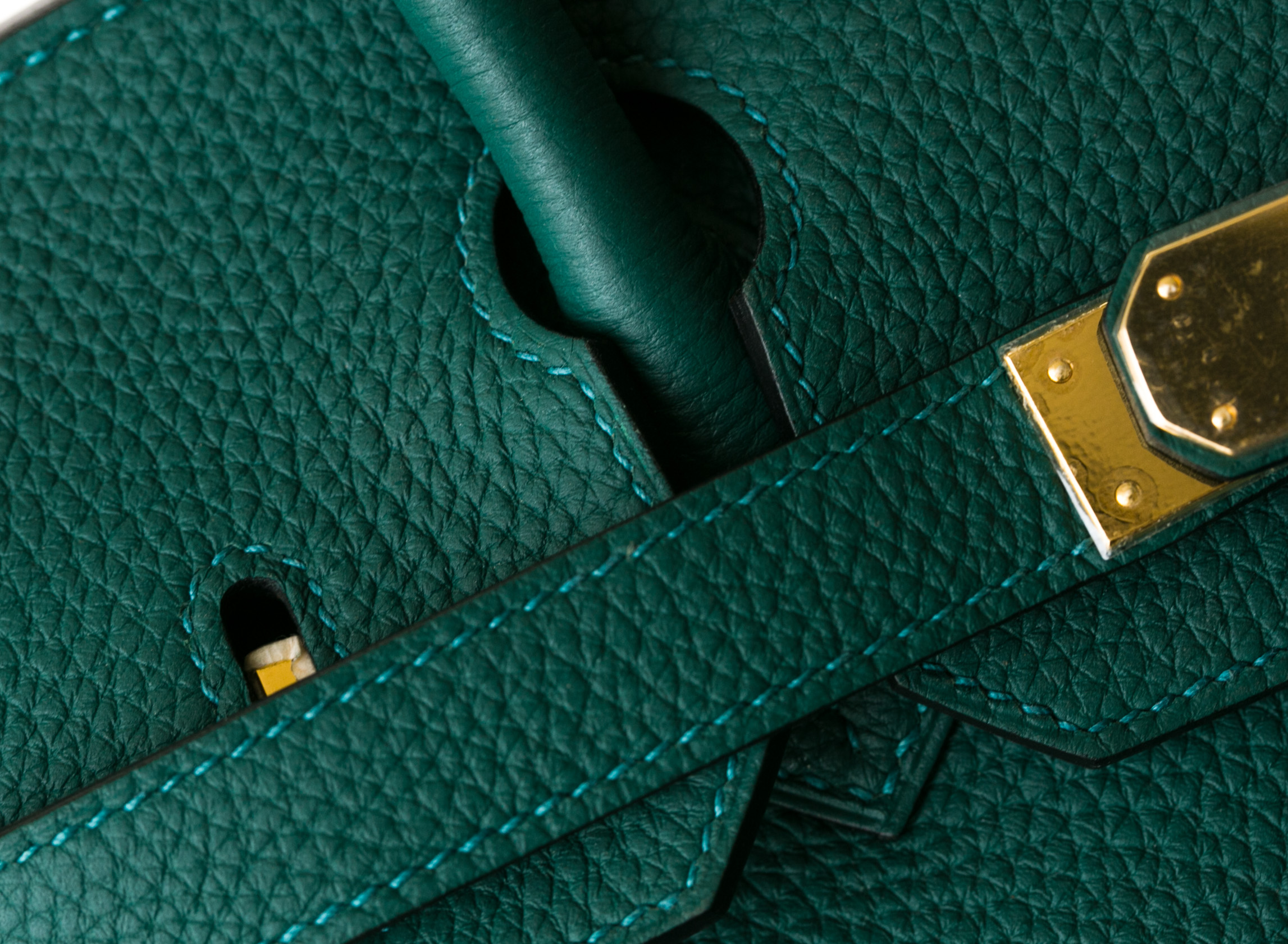 爱马仕女包 Hermes Birkin30cm Z6孔雀绿原厂顶级togo牛皮铂金包