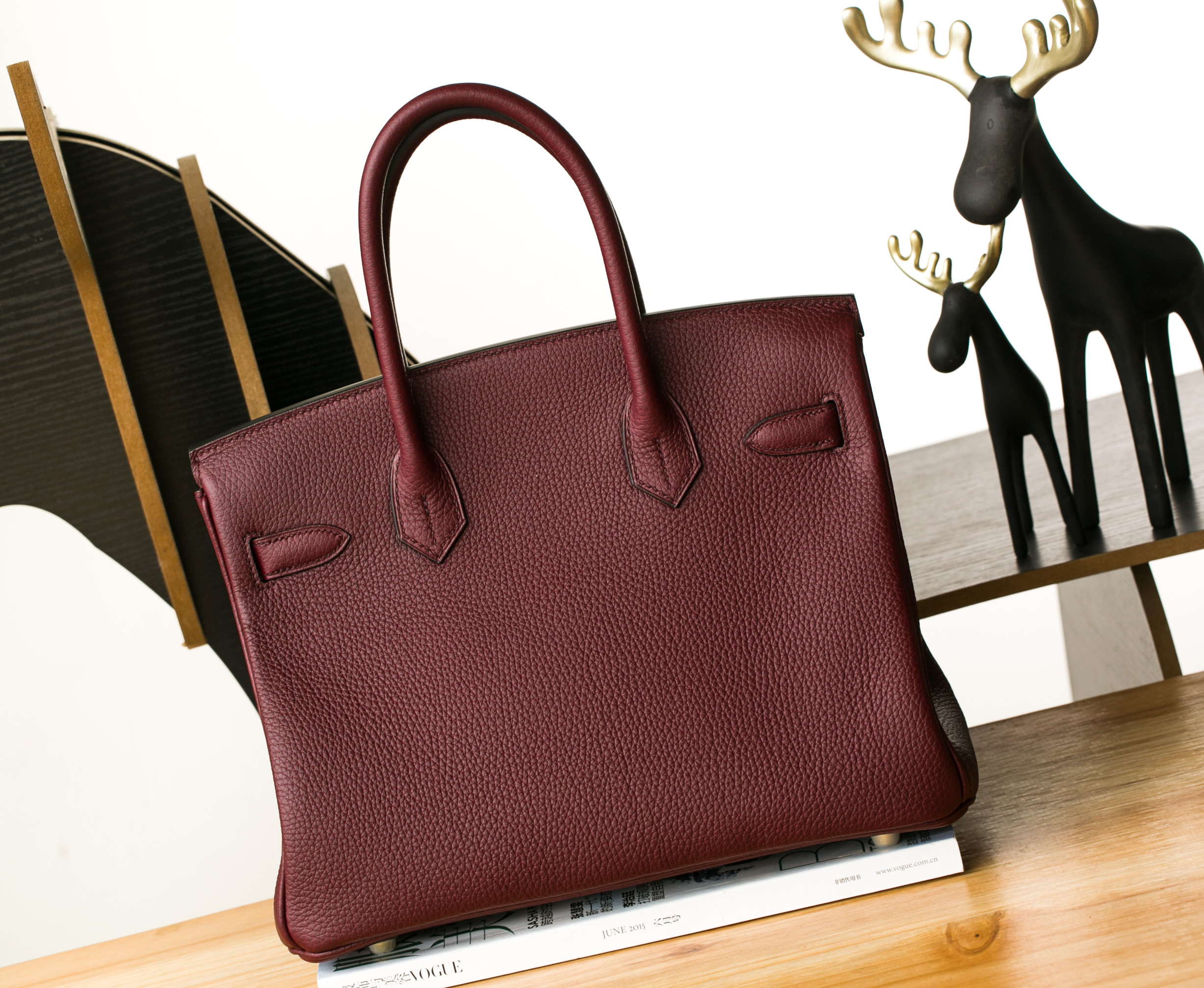 Hermes Birkin30cm 爱马仕CK55爱马仕红 原厂togo牛皮铂金包 金扣