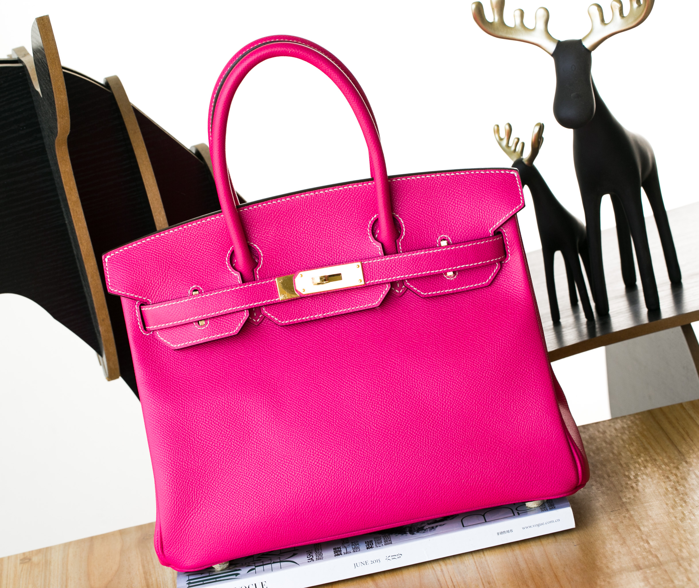 Hermes包包官网 爱马仕梅红原厂顶级epsom牛皮Birkin30铂金包