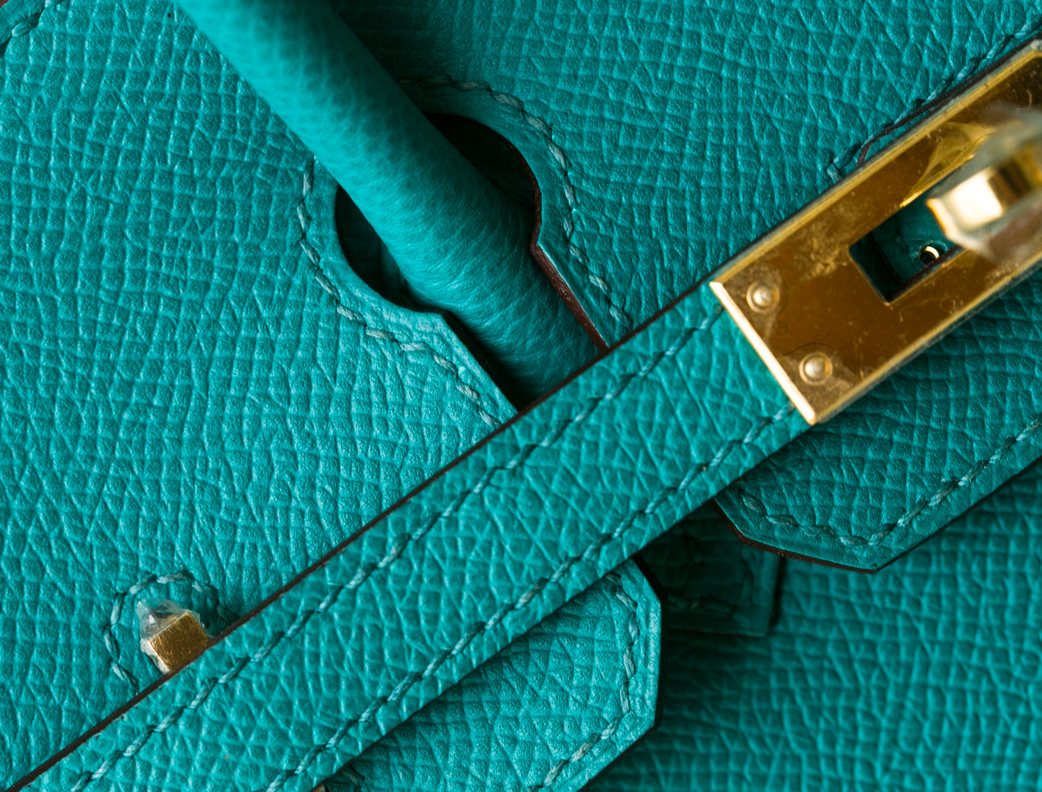 爱马仕Birkin包价格 Hermes 7V湖水绿原厂epsom牛皮铂金包25cm
