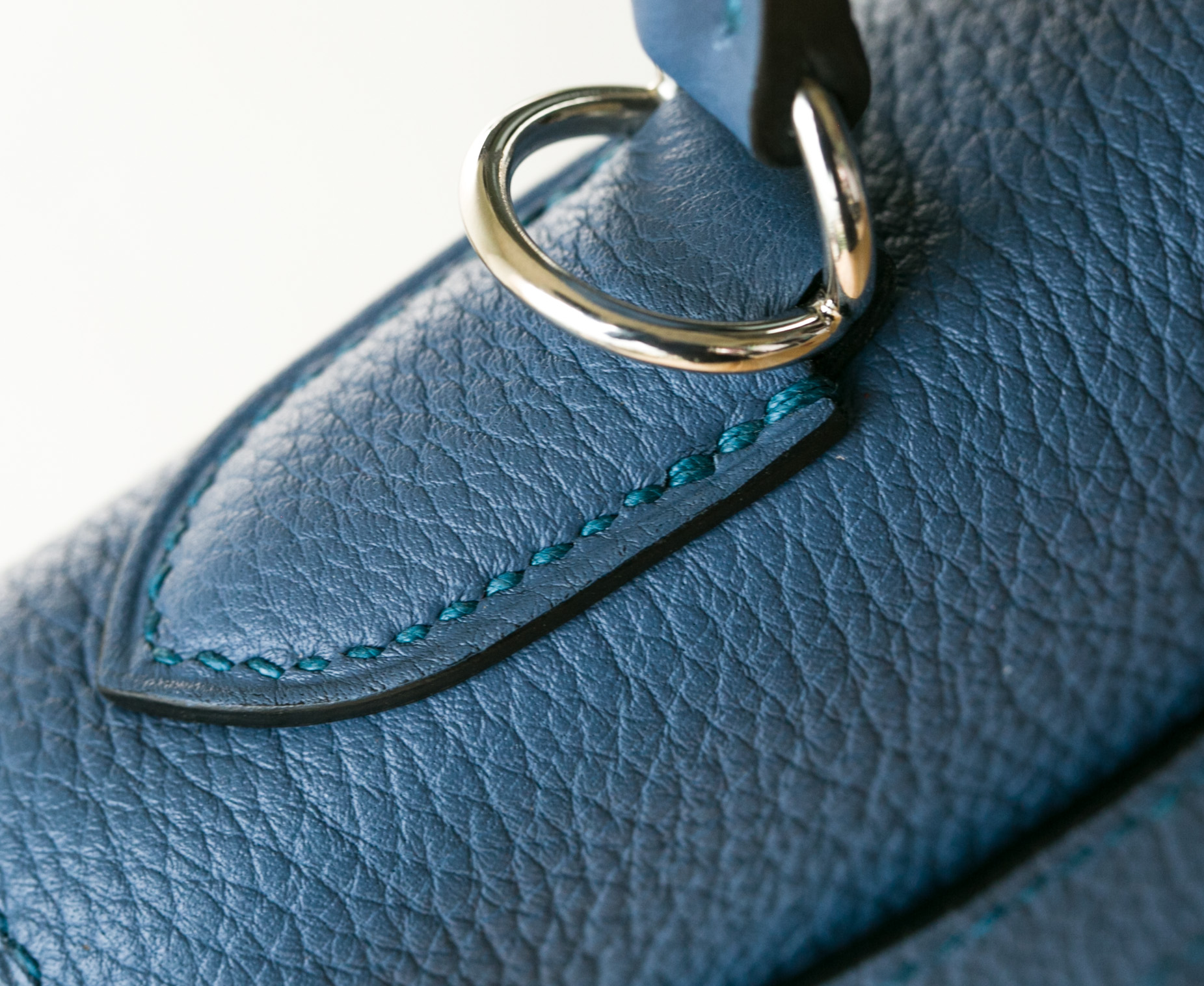 爱马仕Kelly包价格 Hermes 2R玛瑙蓝原厂togo牛皮凯莉包28cm 银扣