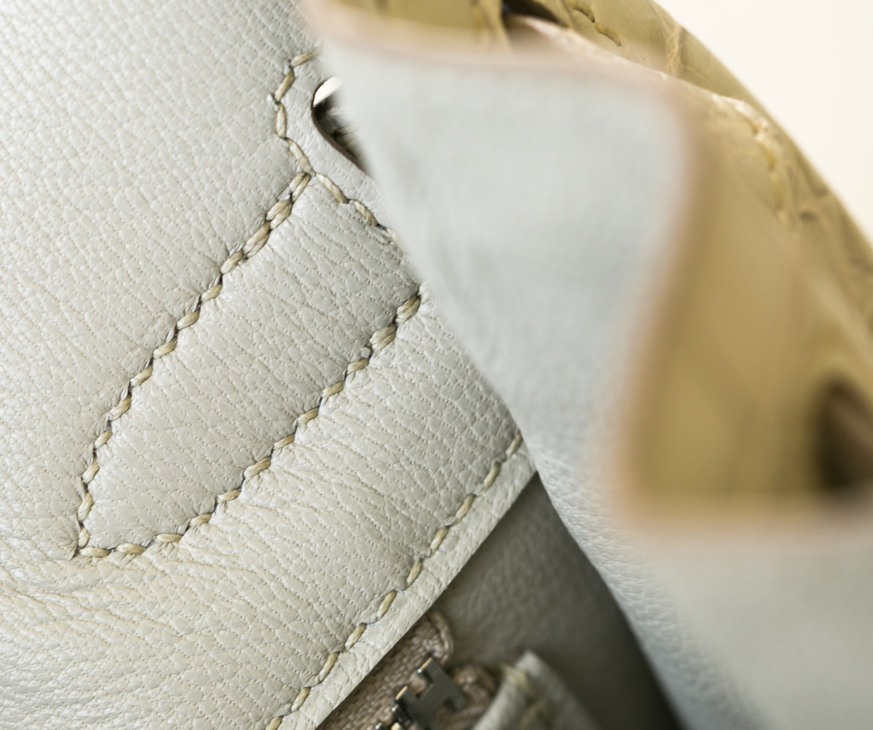 Birkin 30CM 雾面尼罗鳄 8L奶油白 两点 银扣