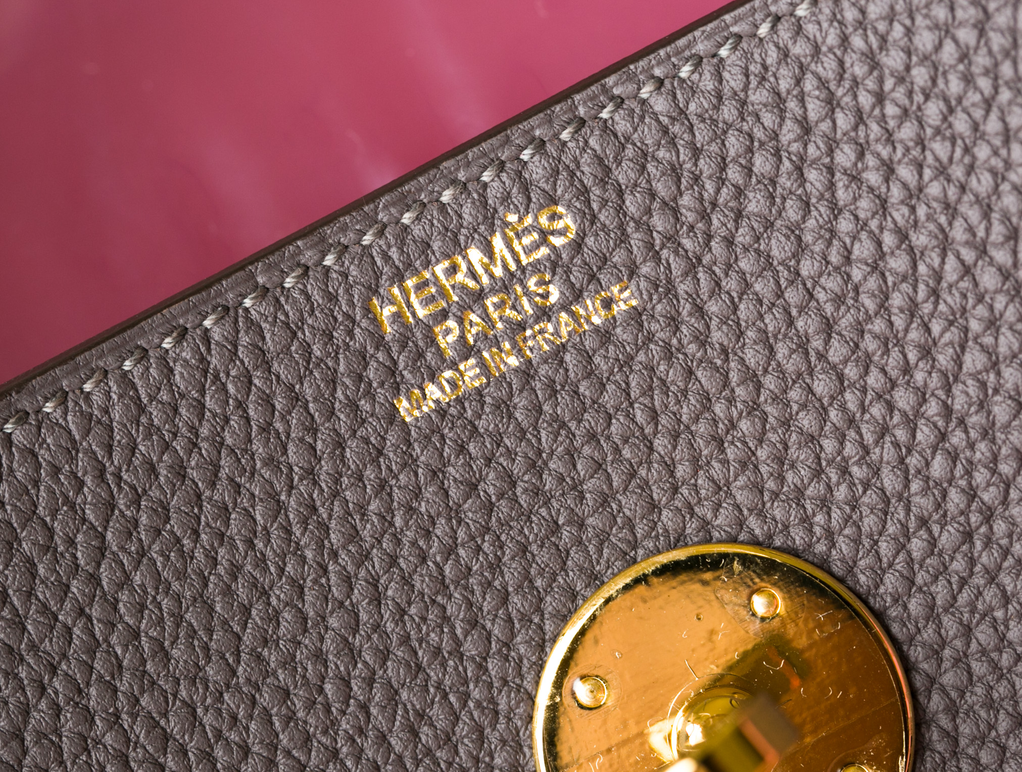 爱马仕琳迪包 Hermes Lindy30cm 8F锡器灰拼樱花粉进口togo牛皮