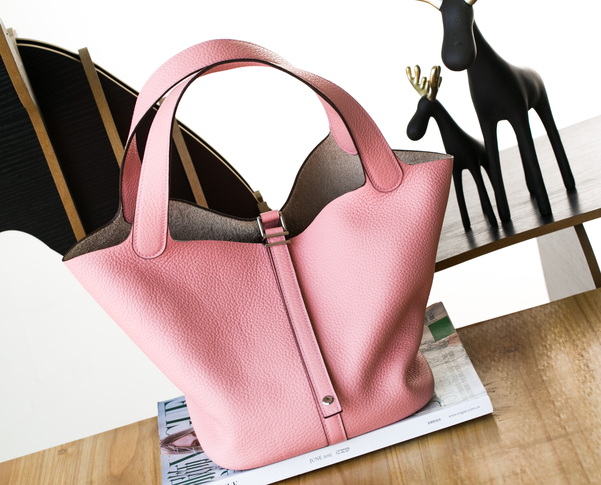 爱马仕包包官网 Hermes Picotin 22cm 1Q奶昔粉原厂TC皮菜篮包