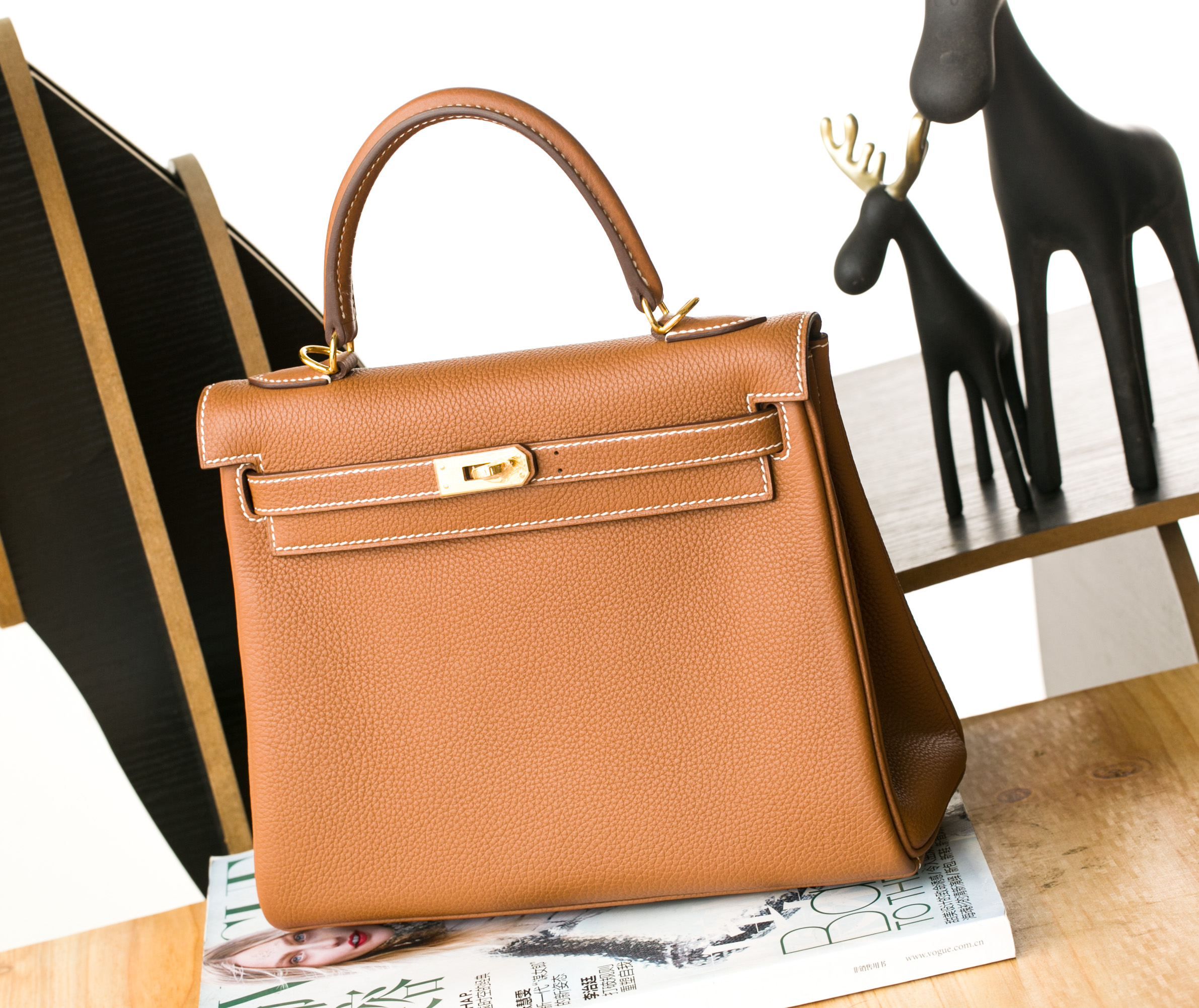 爱马仕包包官网 Hermes Kelly28cm CK37金色进口togo牛皮凯莉包
