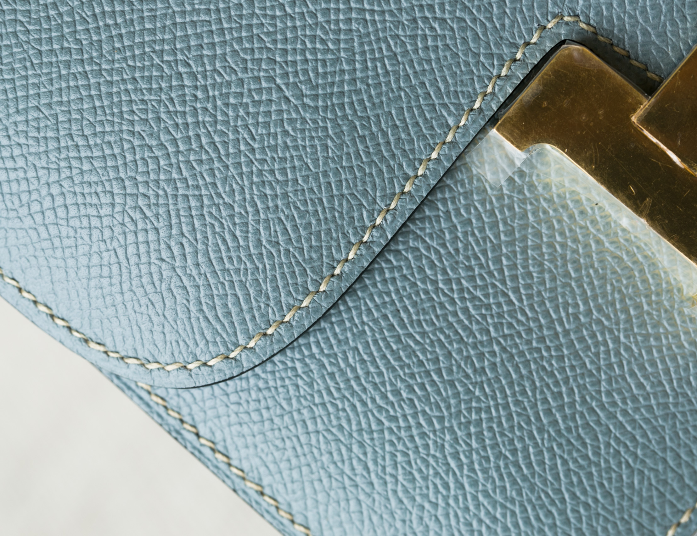 爱马仕康斯坦包 Hermes Constance 24cm J7亚麻蓝原厂epsom牛皮