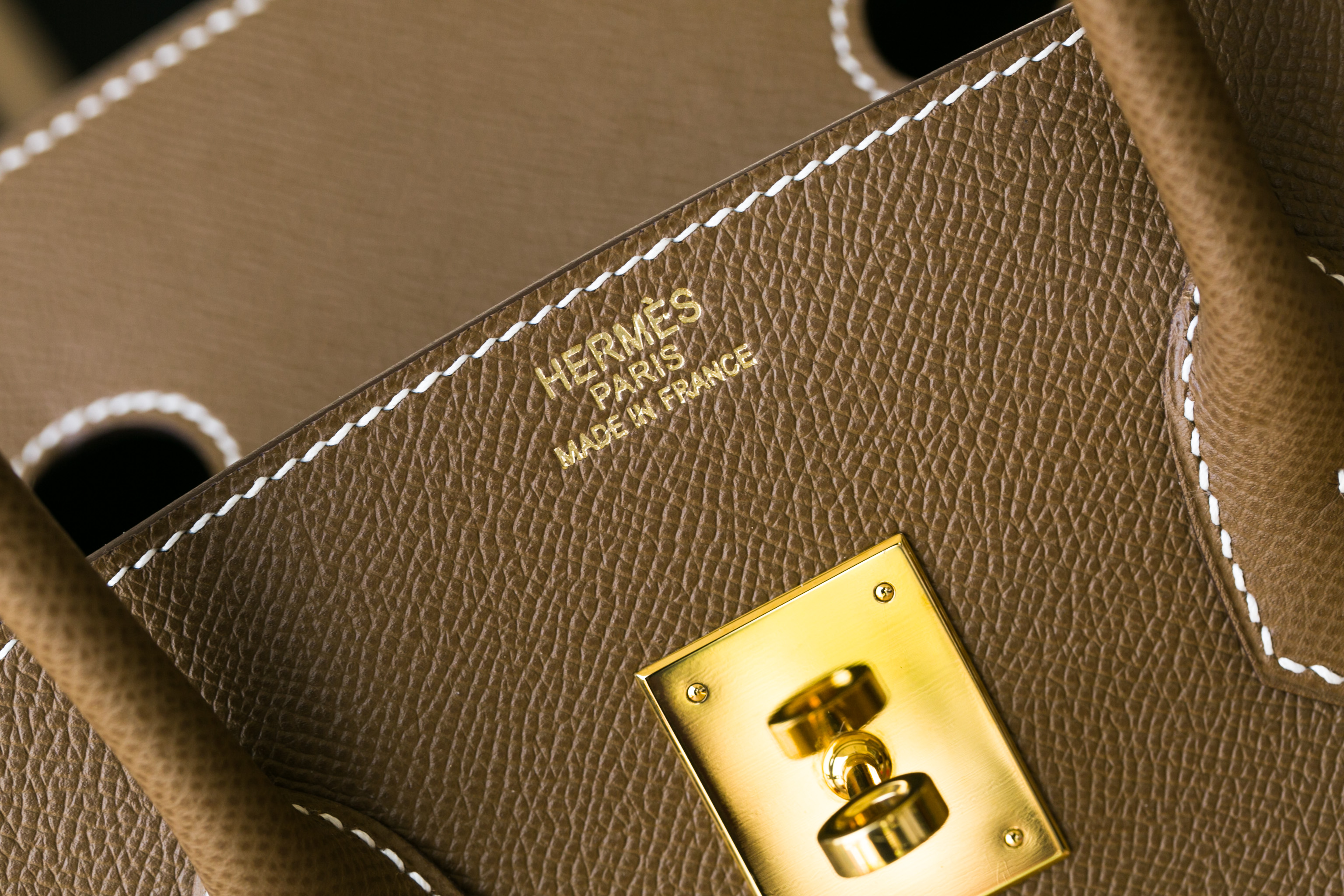 爱马仕铂金包新款 Hermes干邑棕原厂epsom牛皮Birkin35cm 金扣
