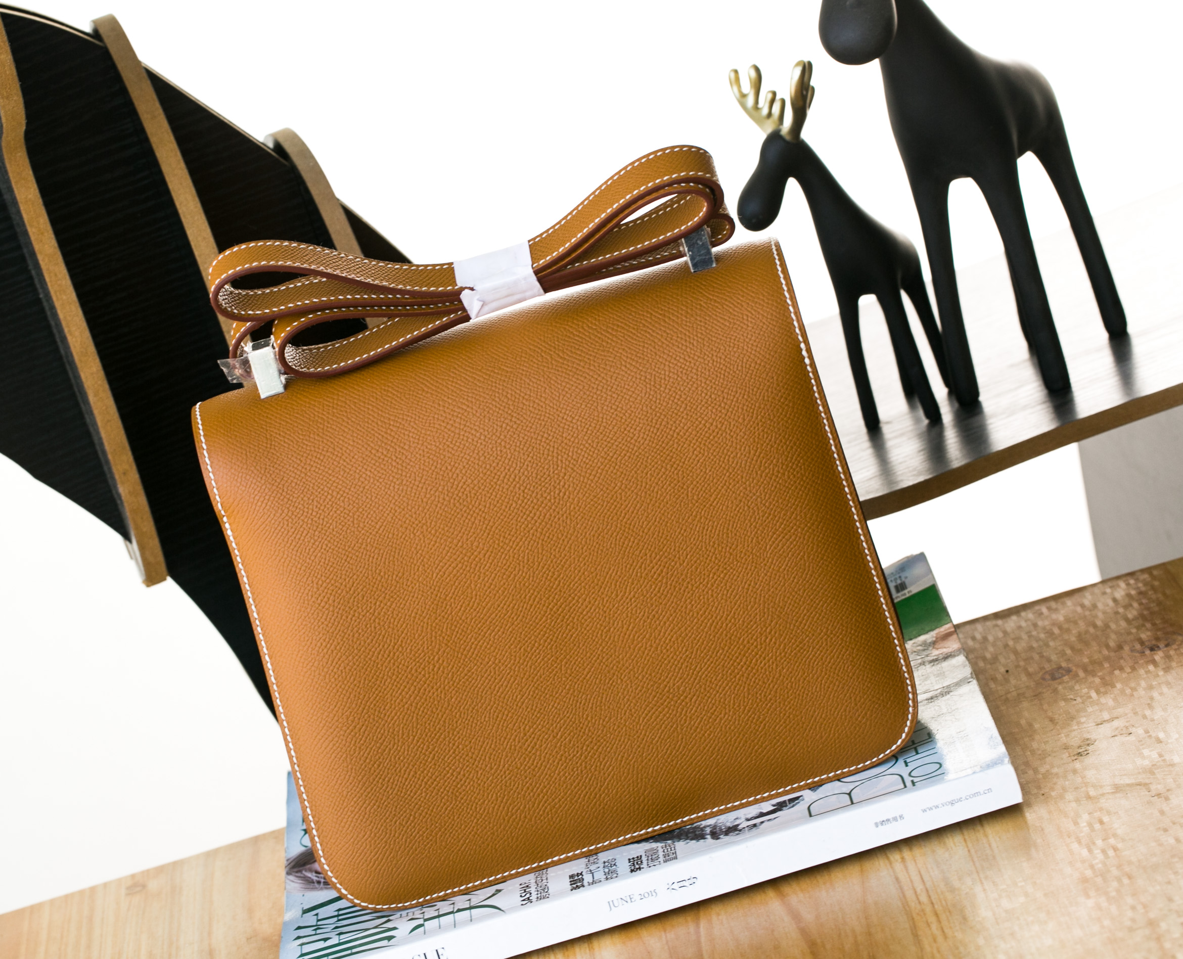 Hermes Constance 24cm 爱马仕CK37金色原厂epsom牛皮空姐包 银扣
