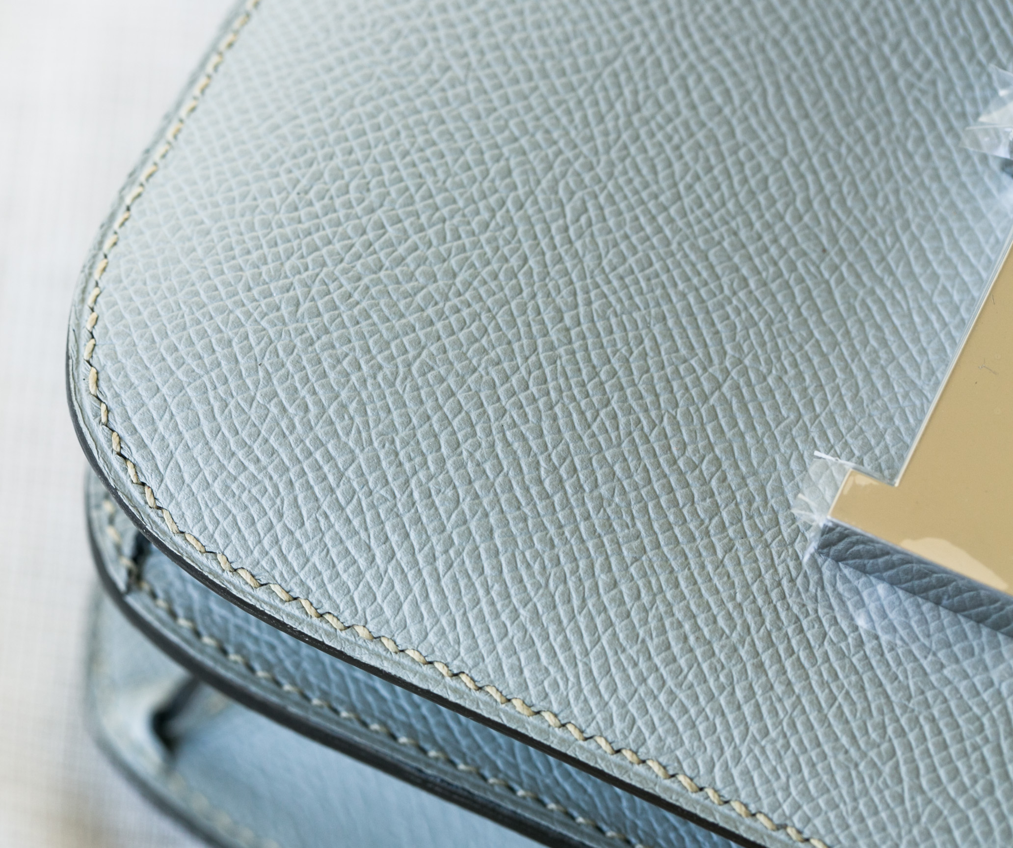 爱马仕女包官网 Hermes J7亚麻蓝原厂epsom牛皮空姐包24cm 银扣
