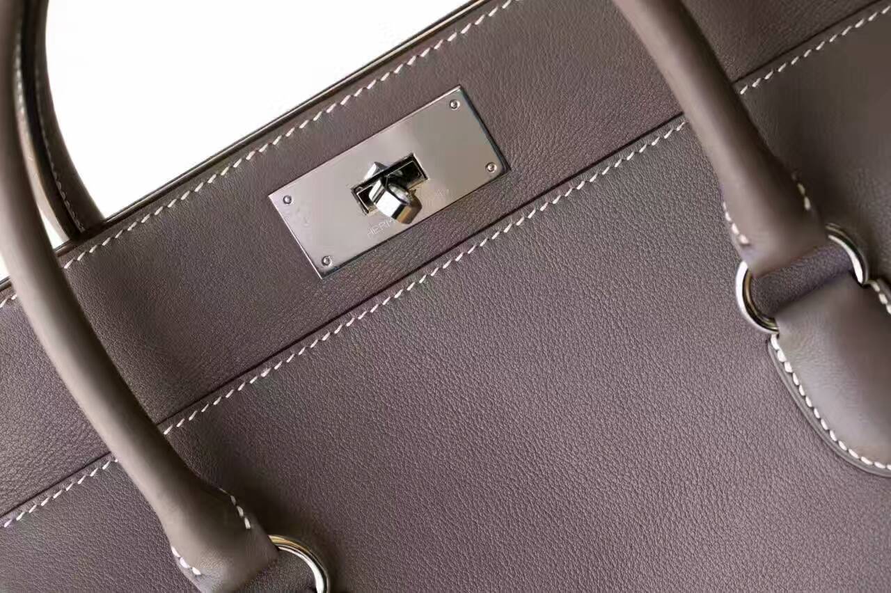 爱马仕女包价格 Hermes Toolbox 26cm CK18大象灰原厂swift牛皮