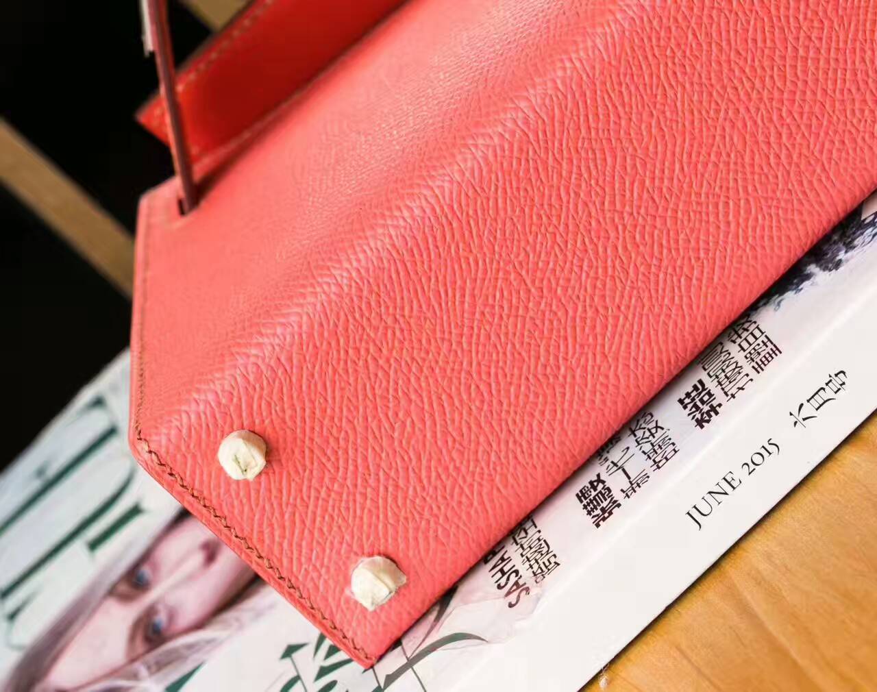 爱马仕女包价格 Hermes 火烈鸟粉原厂epsom牛皮Minikelly迷你凯莉包18cm