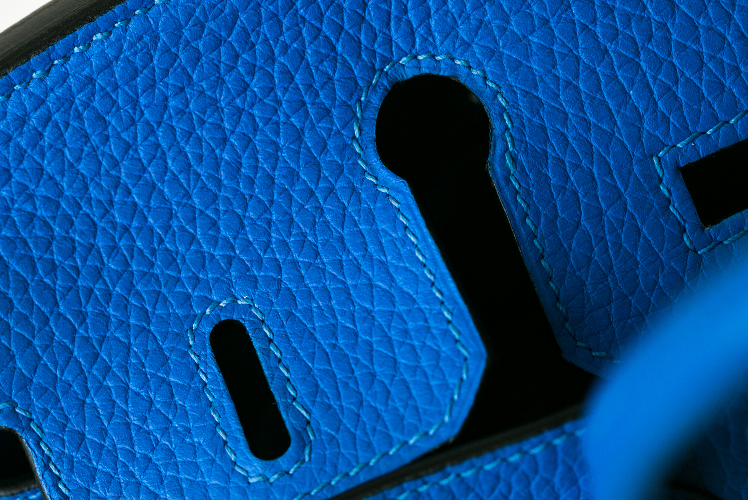 爱马仕Birkin包包 Hermes T7水妖蓝原厂TC牛皮铂金包25cm