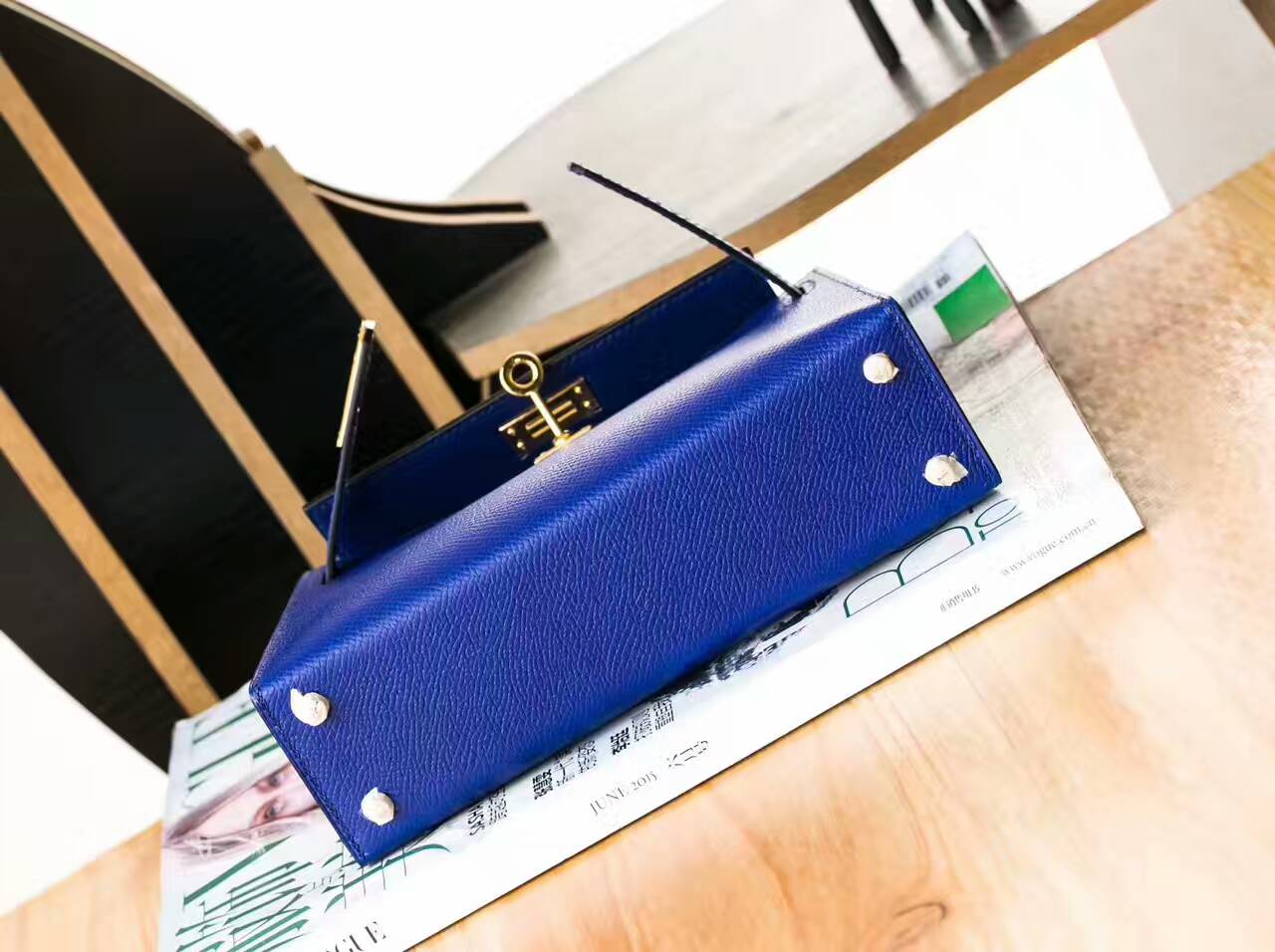 Hermes Minikelly 18cm 爱马仕7T电光蓝原厂epsom牛皮迷你凯莉包2代