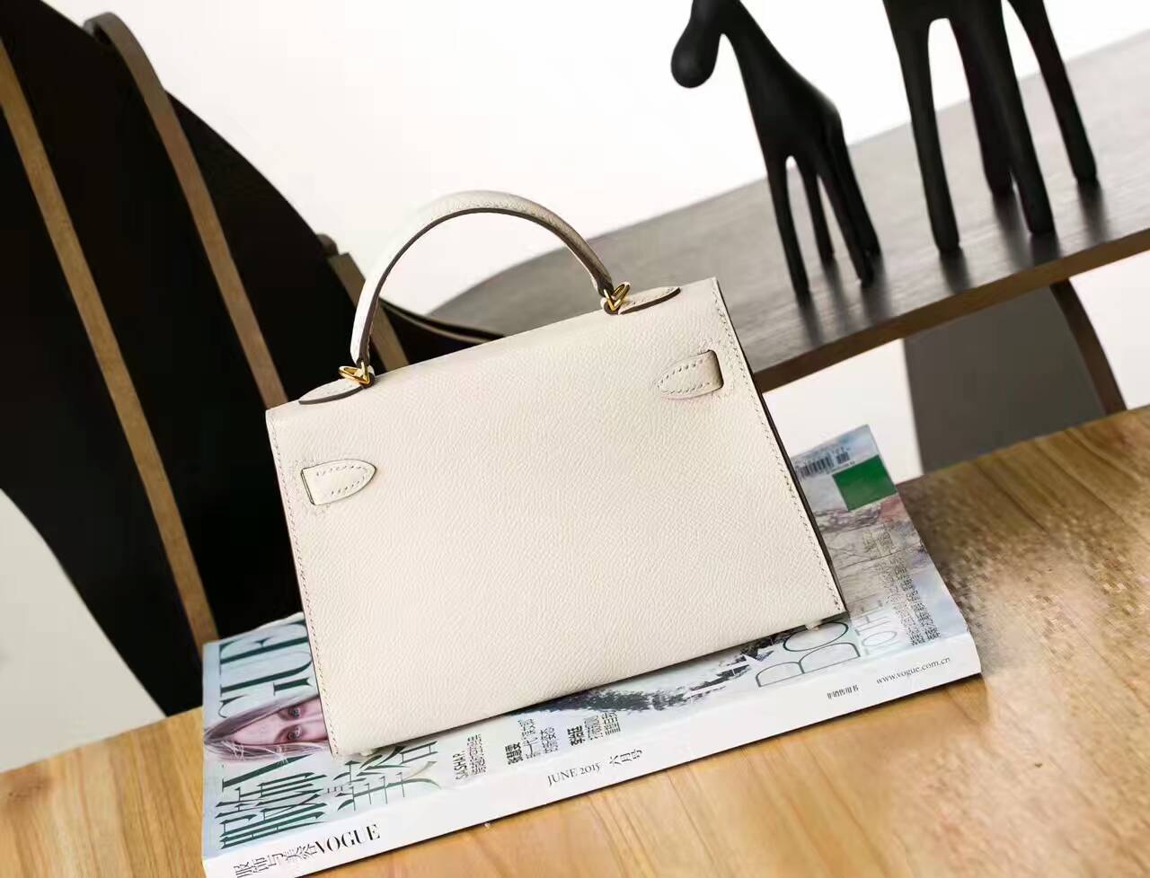 Hermes新款女包 爱马仕Minikelly 2代 19cm 奶昔白原厂epsom牛皮
