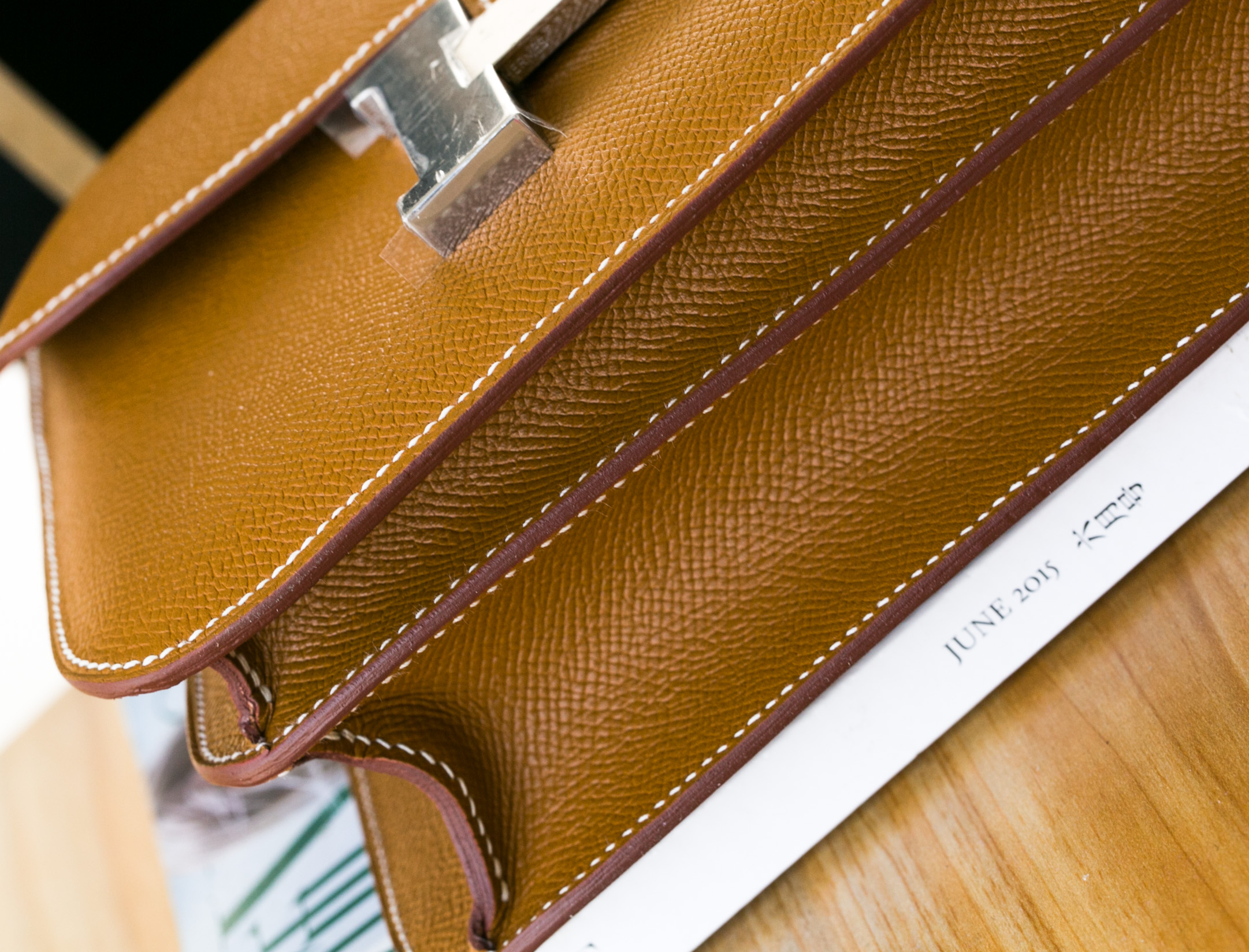 Hermes Constance 24cm 爱马仕CK37金色原厂epsom牛皮空姐包 银扣