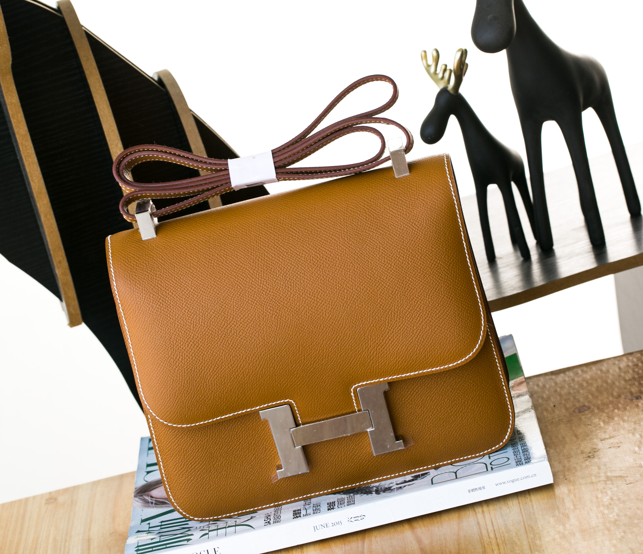 Hermes Constance 24cm 爱马仕CK37金色原厂epsom牛皮空姐包 银扣