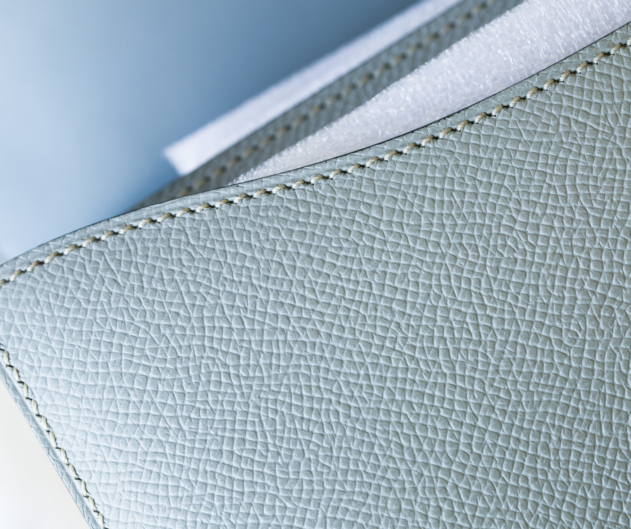 爱马仕女包官网 Hermes J7亚麻蓝原厂epsom牛皮空姐包24cm 银扣