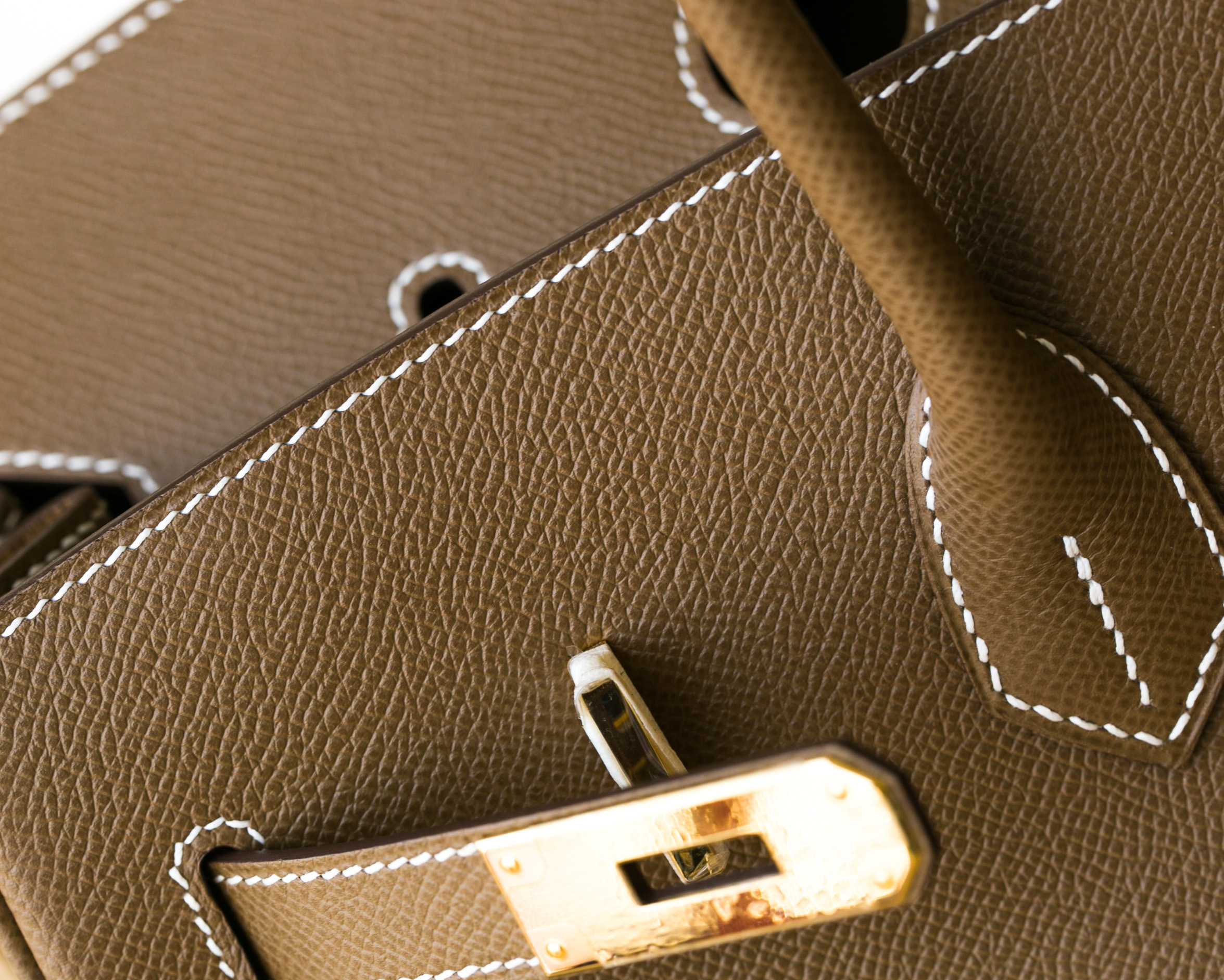 爱马仕铂金包新款 Hermes干邑棕原厂epsom牛皮Birkin35cm 金扣