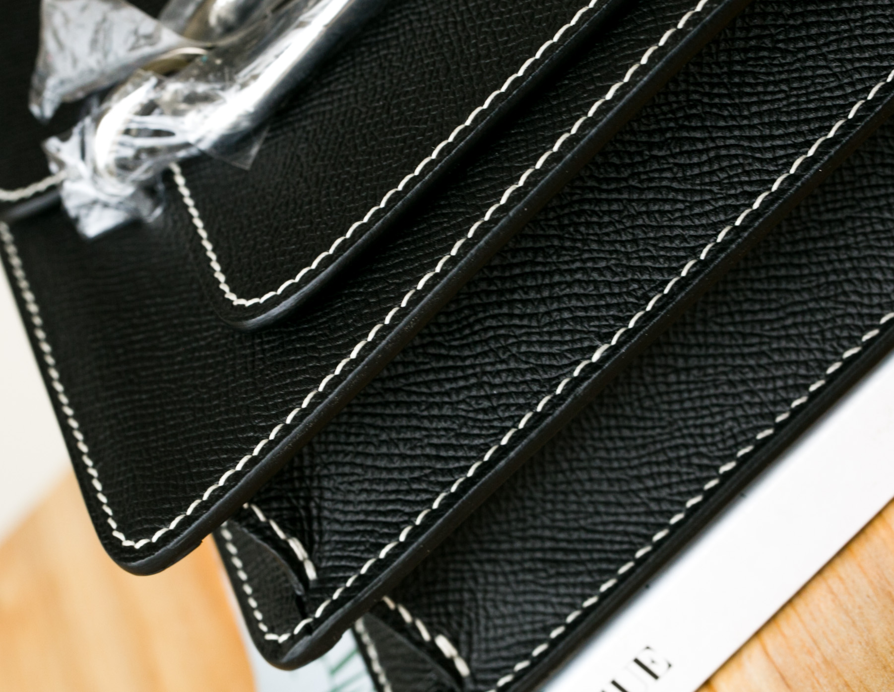 爱马仕新款女包 Hermes Roulis 23cm 黑色原厂epsom牛皮 银扣