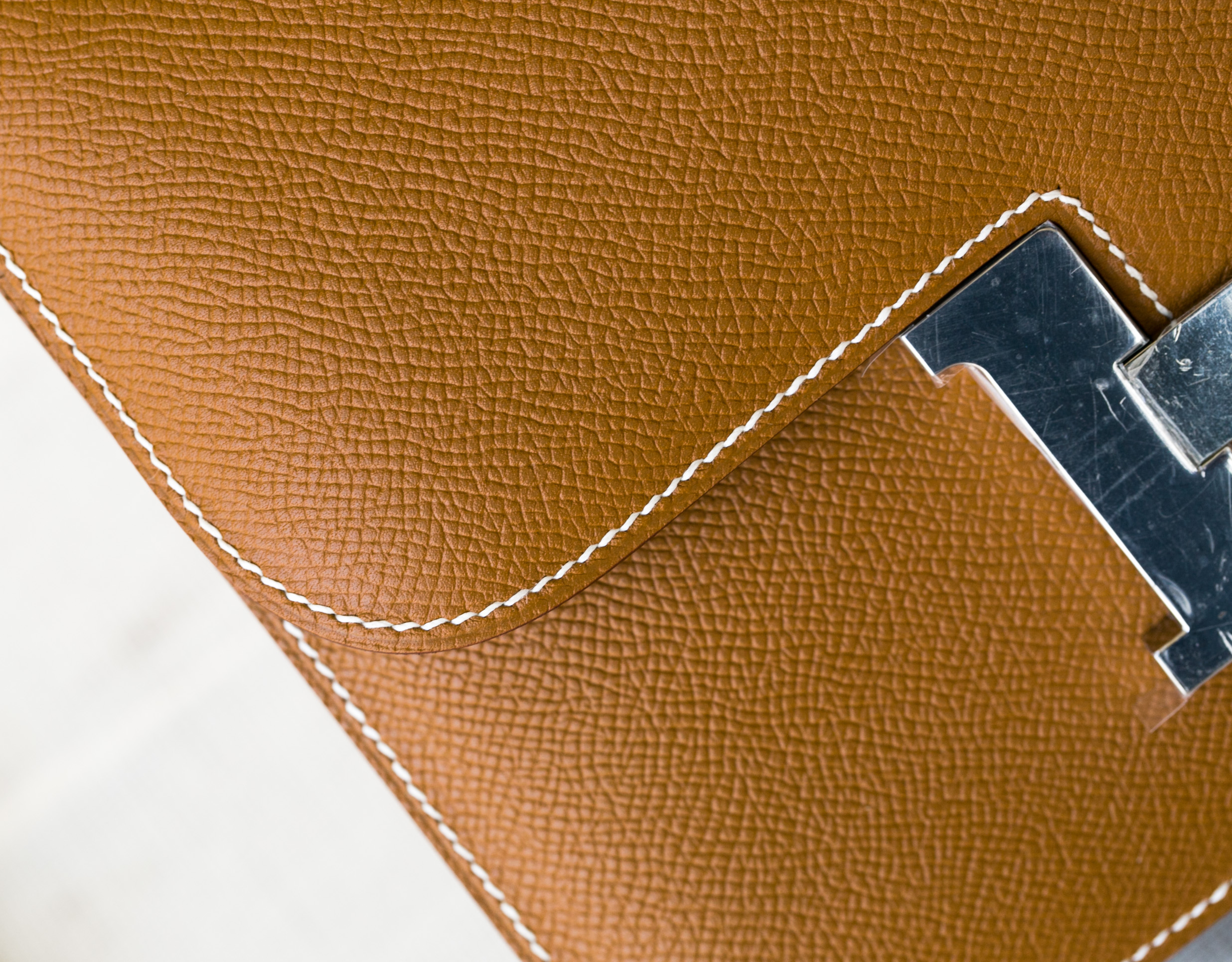 Hermes Constance 24cm 爱马仕CK37金色原厂epsom牛皮空姐包 银扣