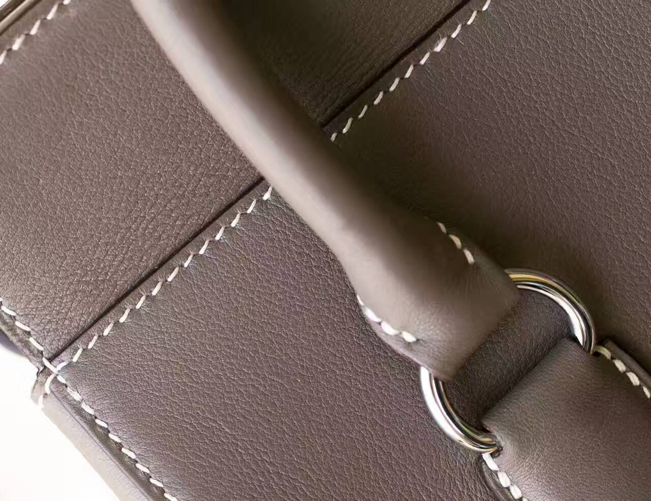 爱马仕女包价格 Hermes Toolbox 26cm CK18大象灰原厂swift牛皮