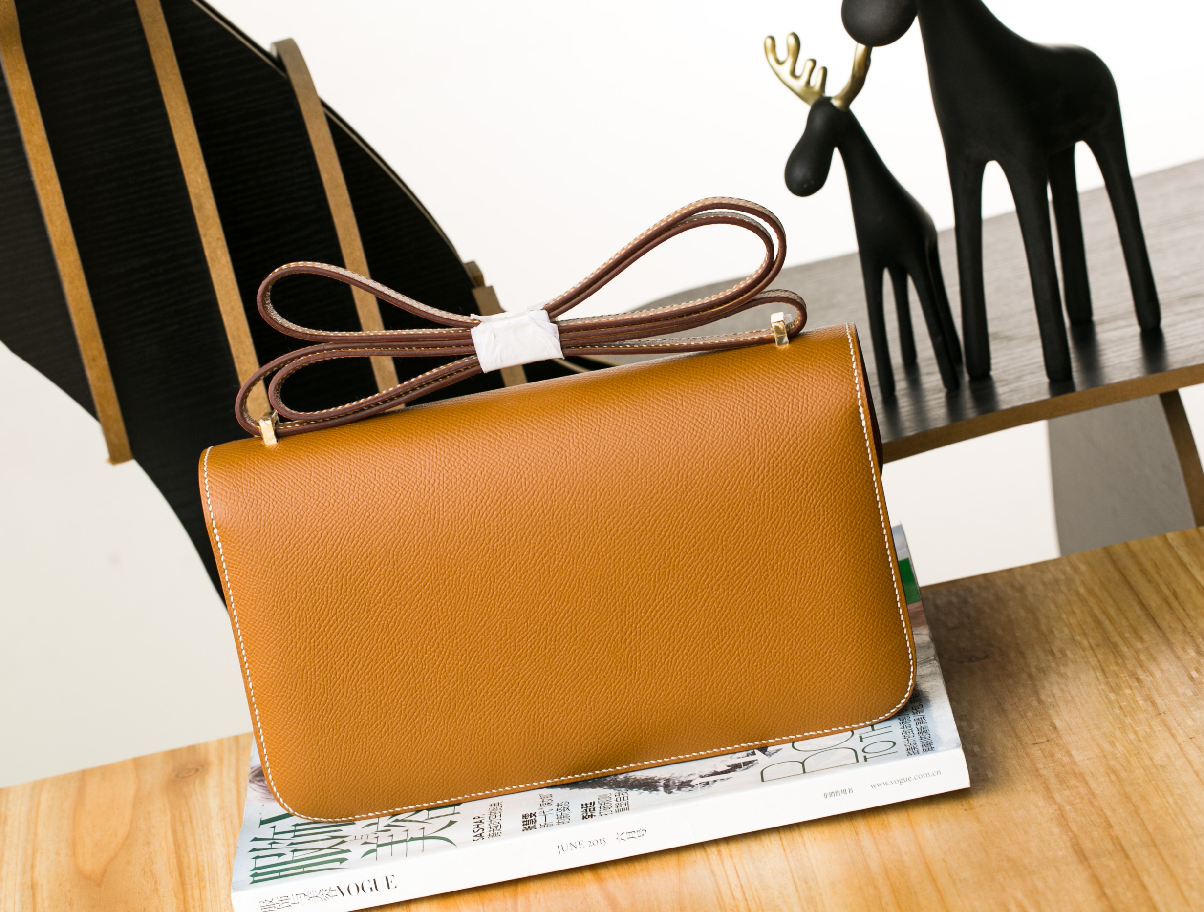 爱马仕康斯坦包 Hermes CK37金色进口epsom牛皮Constance 26cm